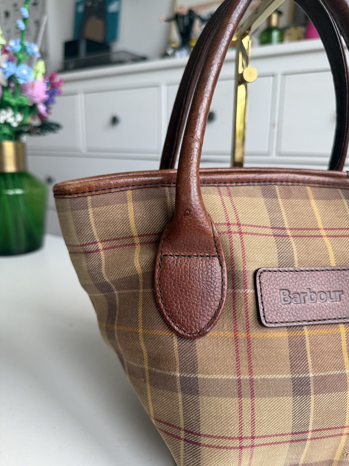Barbour × Designer Barbour tartan big logo mini handbag designer old money rare Size ONE SIZE - 7 Thumbnail