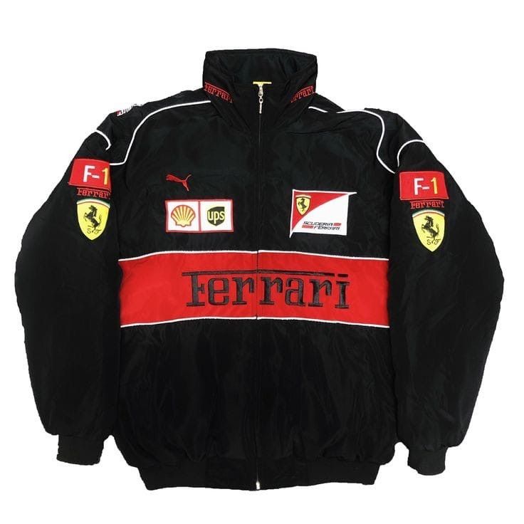 Ferrari Vintage Black Ferrari Racing- Jacket Motorsport Style Jacket Size US XL / EU 56 / 4 - 1 Thumbnail