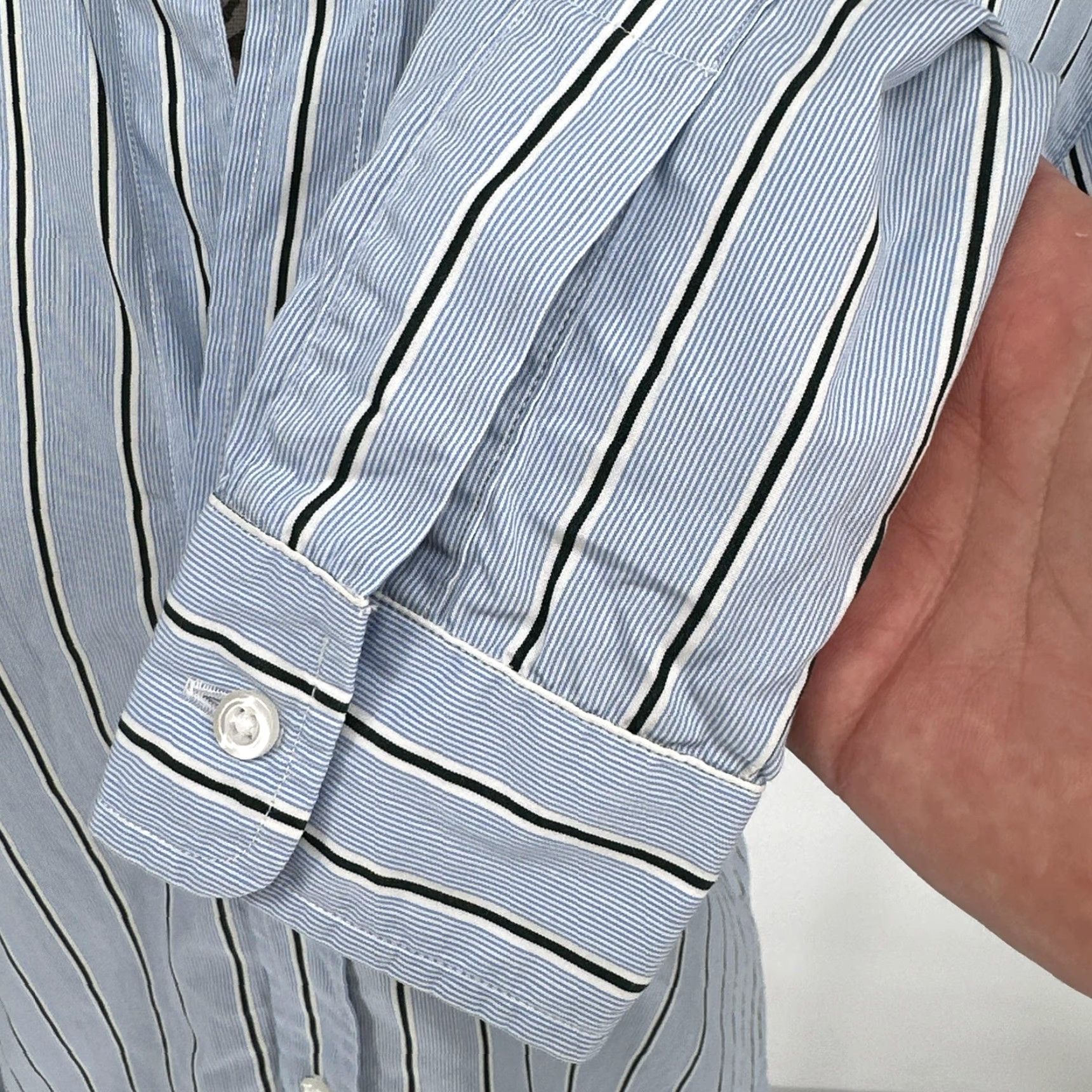Frank & Eileen Frank & Eileen Shirt Womens XS Blue Striped Joedy Tunic Button Up Cotton Top Size XS / US 0-2 / IT 36-38 - 3 Thumbnail