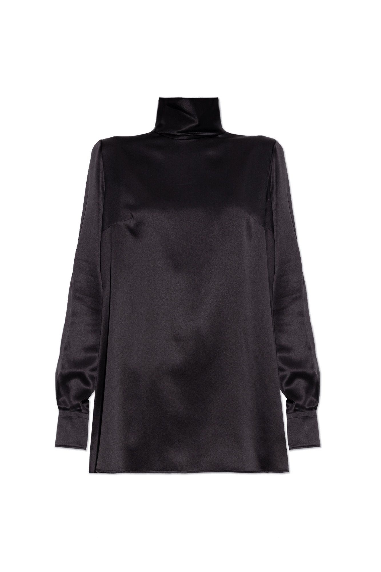Dolce & Gabbana o1s22i1n0225 Silk Satin Blouse in Black Size M / US 6-8 / IT 42-44 - 1 Thumbnail