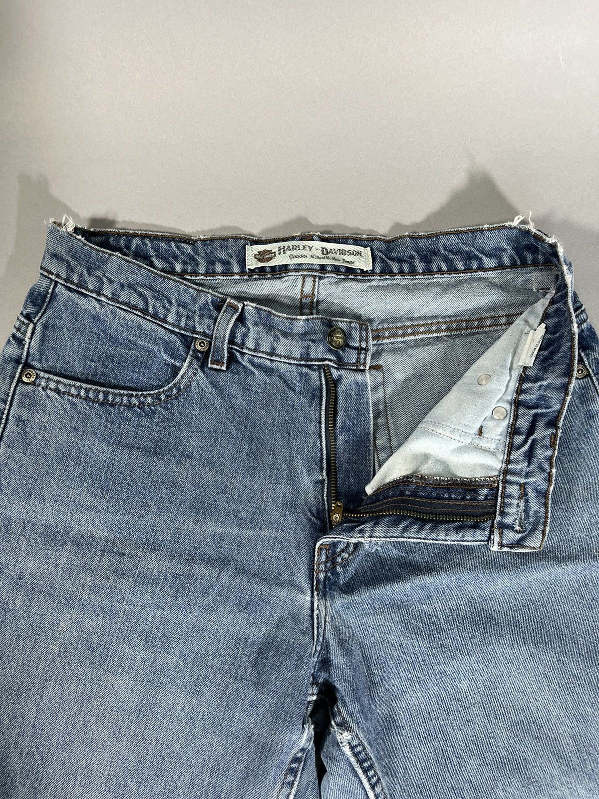 Harley Davidson Y2K Upcycled Harley Davidson Blue Jeans Size 30" / US 8 / IT 44 - 3 Thumbnail