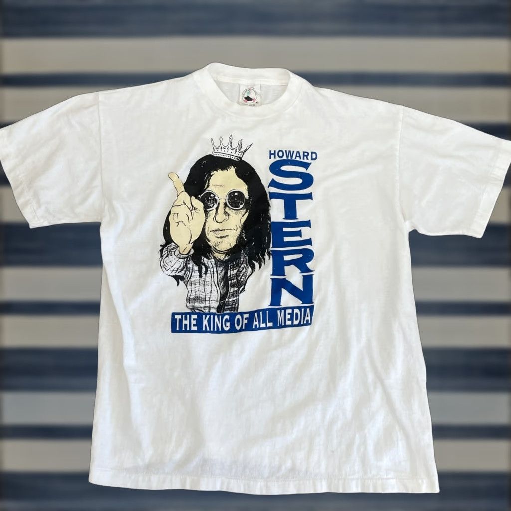VINTAGE Howard Stern King Of All Media T-Shirt 90s White XL Unisex Mens Womens