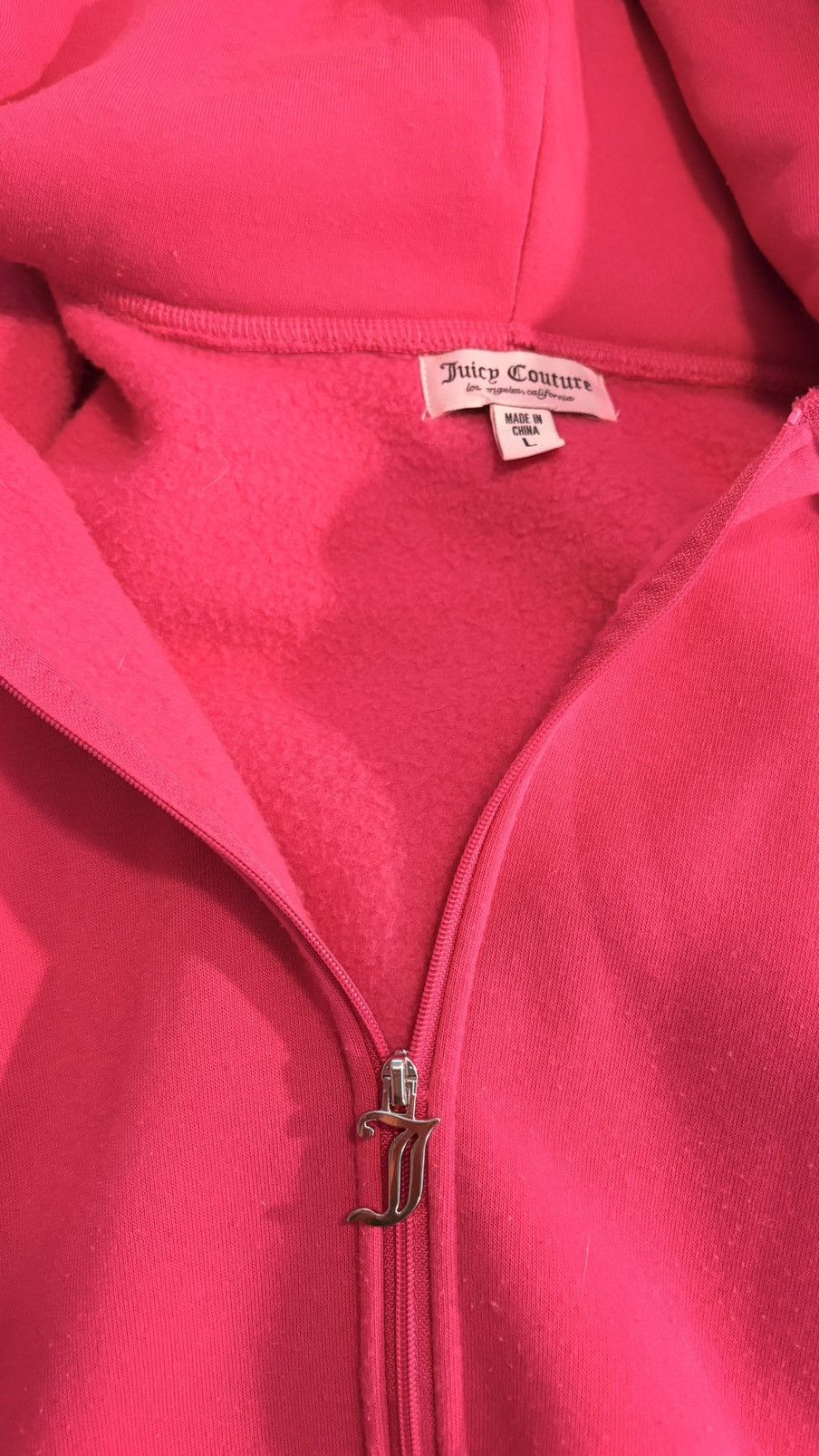Juicy Couture Juicy Couture Hot Pink Zip Front Hoodie Size L / US 10 / IT 46 - 5 Thumbnail