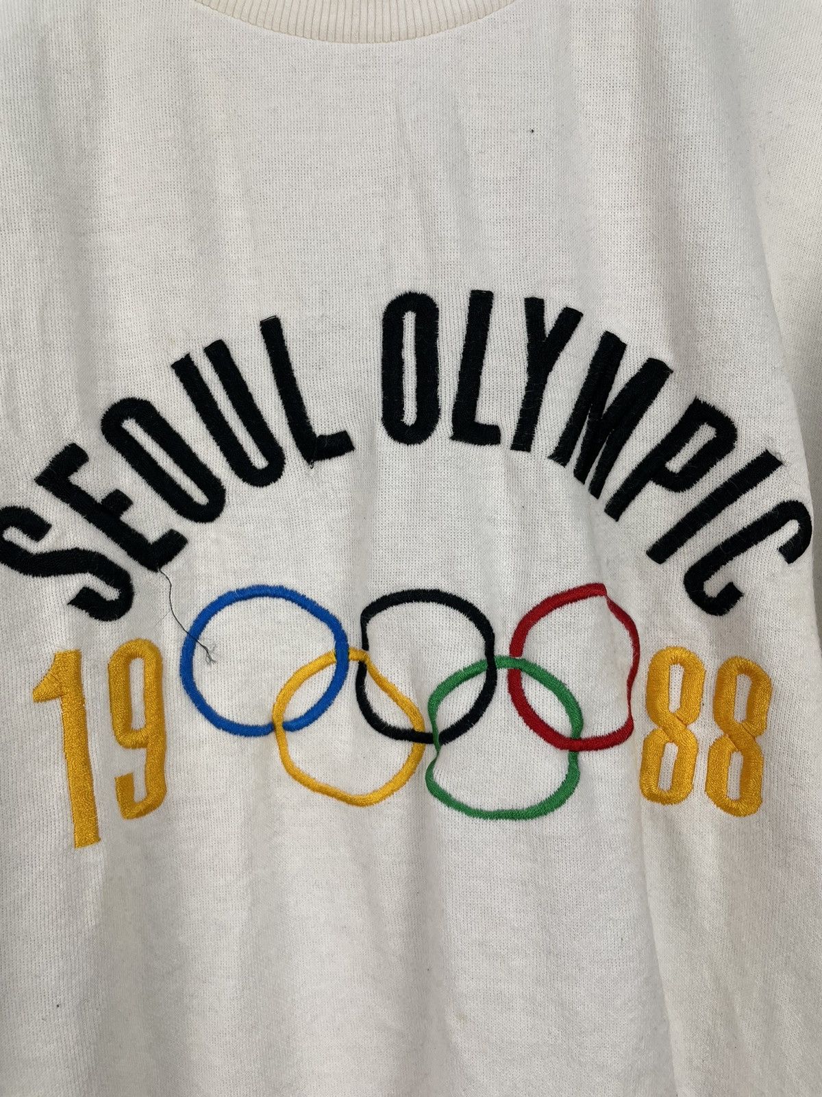 USA Olympics Vintage 80s Seoul Olympic 1988 Embroidery sweatshirt Size US L / EU 52-54 / 3 - 4 Thumbnail