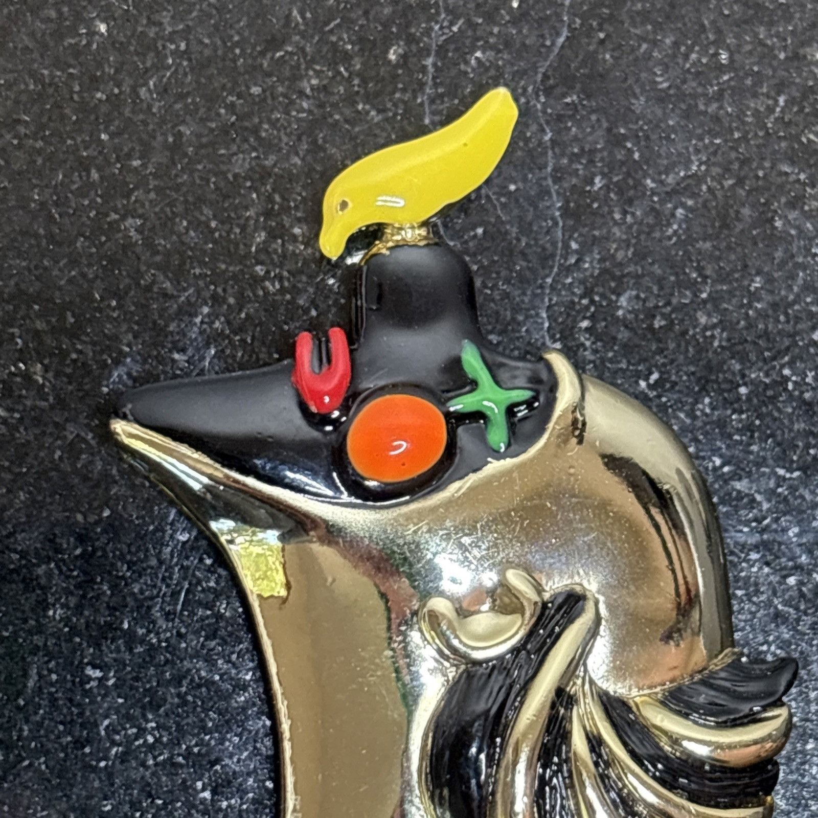 Other Vtg AJC Enamel Clown Brooch Pin Gold Tone Bird 70s 80s Pierr Size ONE SIZE - 2 Thumbnail
