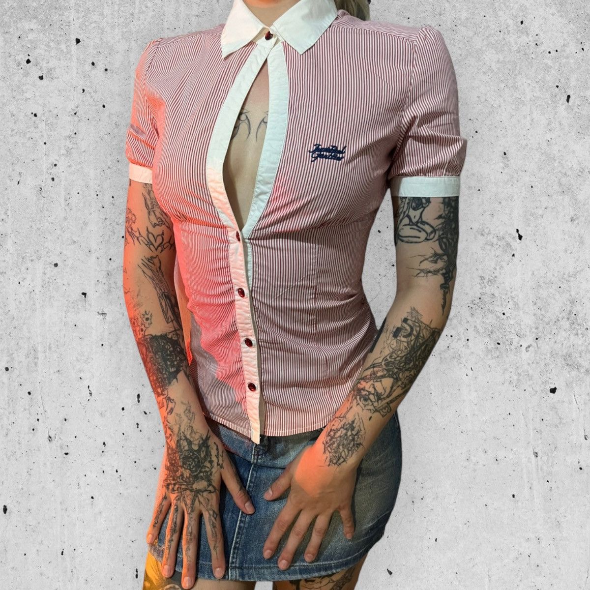 image of Avant Garde x Hype Jean Paul Gautier Vintage Archive Shirt in Pink, Women's (Size Small)