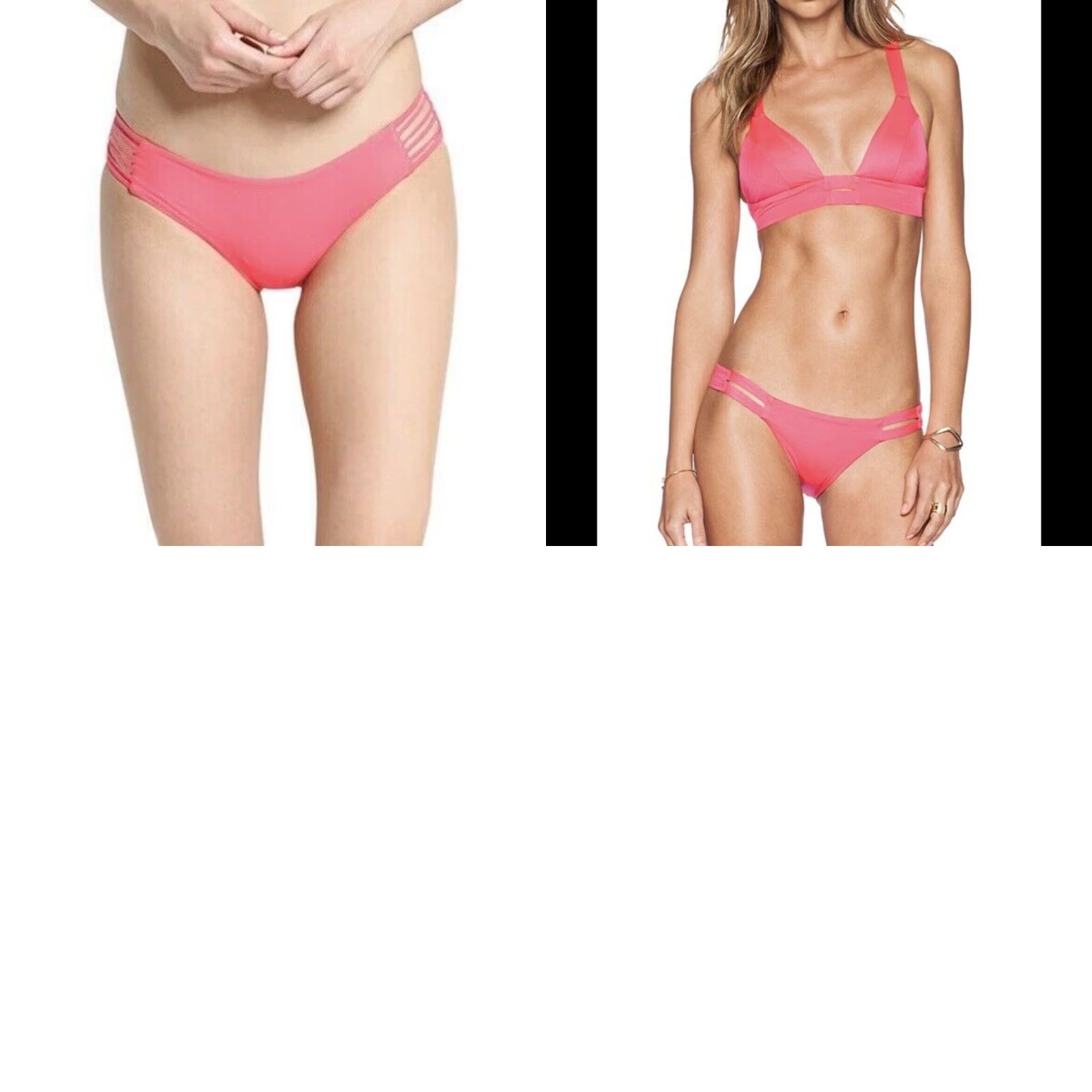 Vintage VITAMIN A 3pc Bikini Jaydah Braided Full Bottom Electra Ecolux / Neutra Top 12 D XL Pink Cheek Size XL / US 12-14 / IT 48-50 - 8 Thumbnail