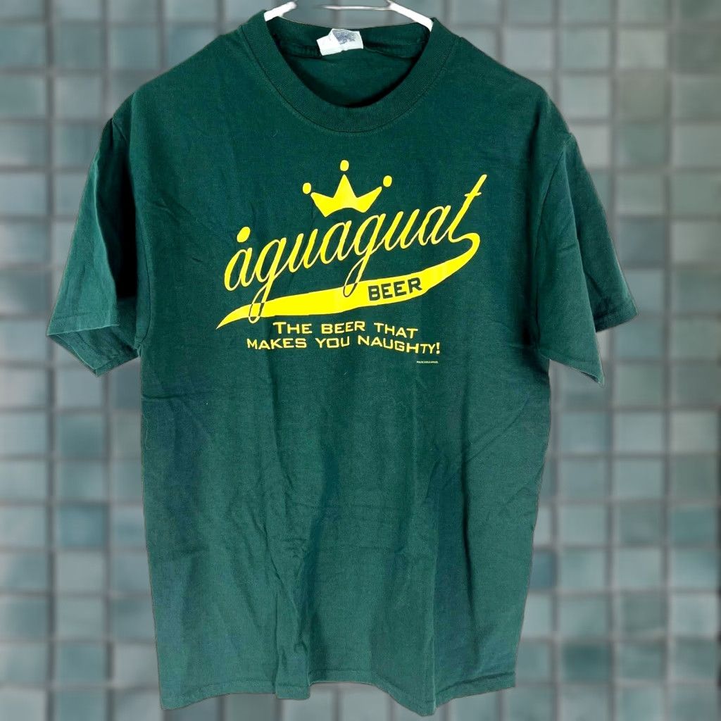 Port & Company Aguaguat Beer Graphic Pullover T Shirt Green Port & Company Men M Graphic Print Short Sleeve Crew Neck 100% Cotton Vintage: No Size US M / EU 48-50 / 2 - 1 Thumbnail