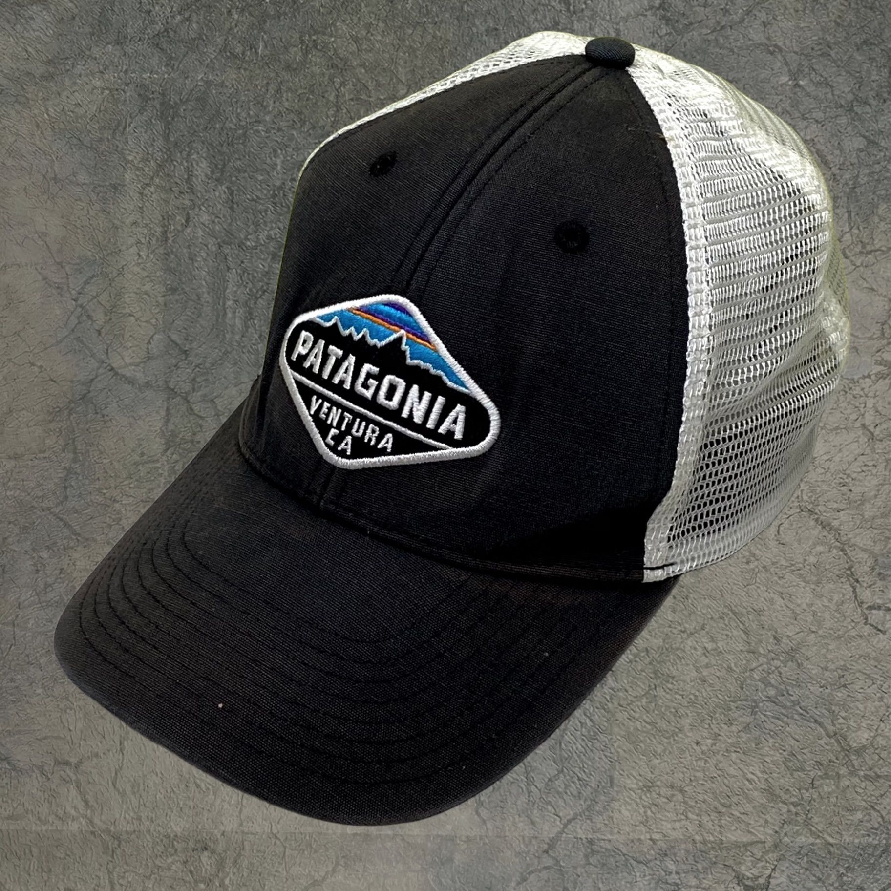 Patagonia Hat Trucker Adjustable Black White Ventura Ca Logo Mens, Men's