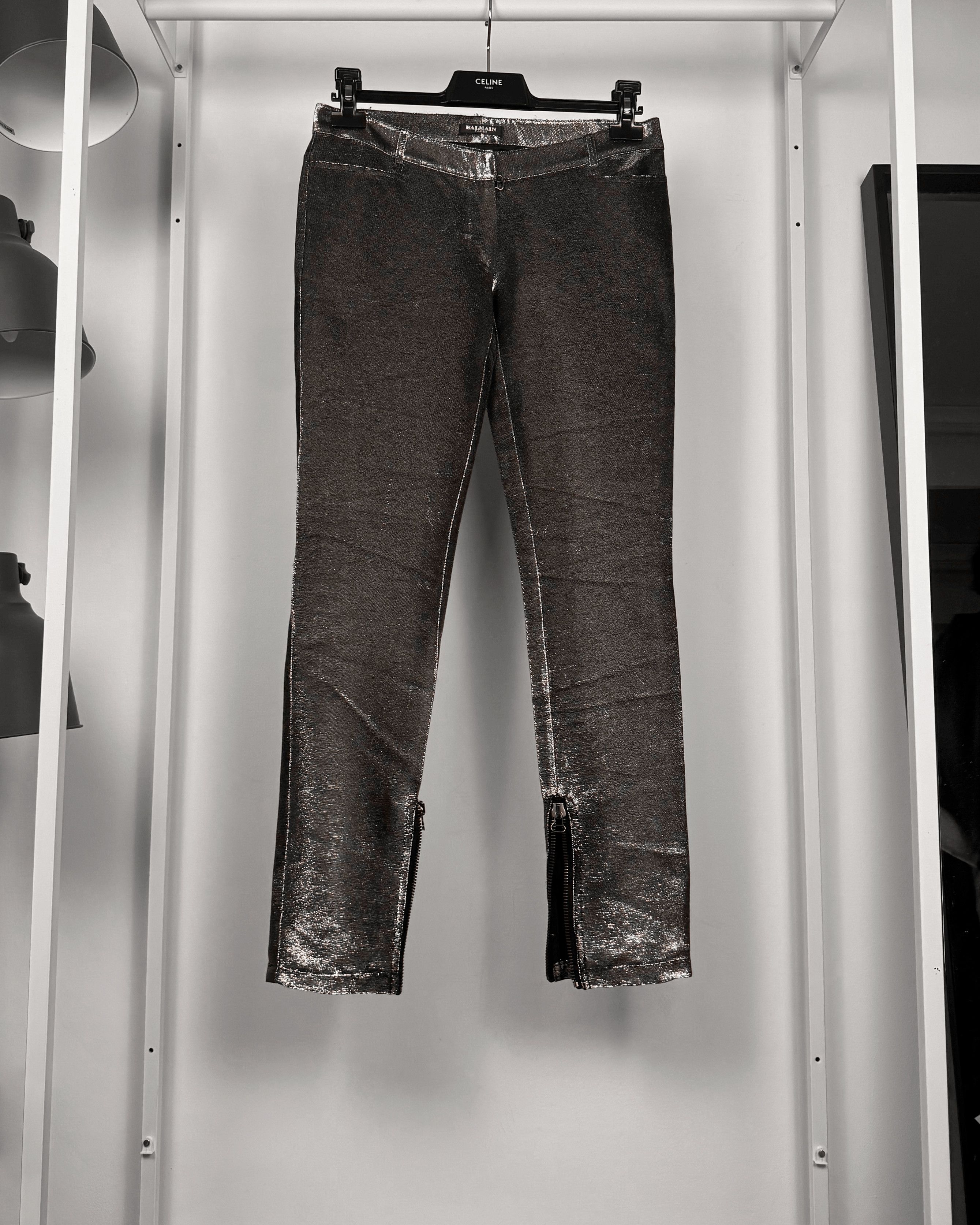Balmain Liquid Metal Light Reflective Jeans