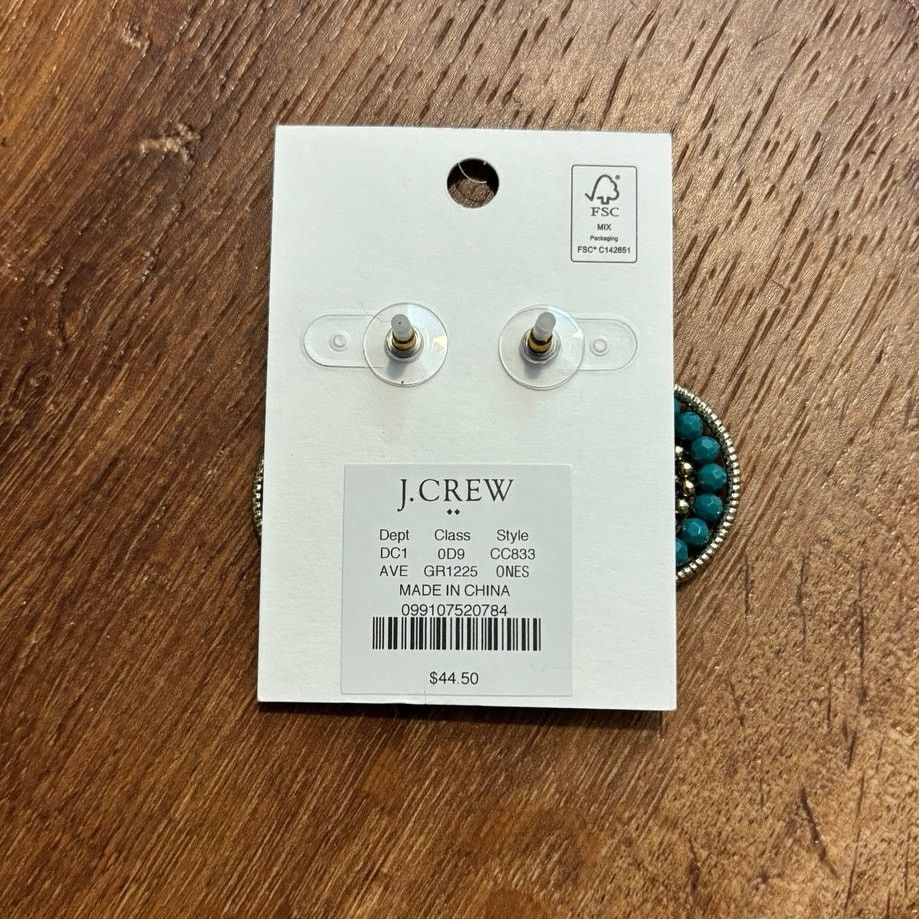 J.Crew NWT J.Crew Beaded Circle Statement Earrings In Aventurine Size ONE SIZE - 3 Thumbnail
