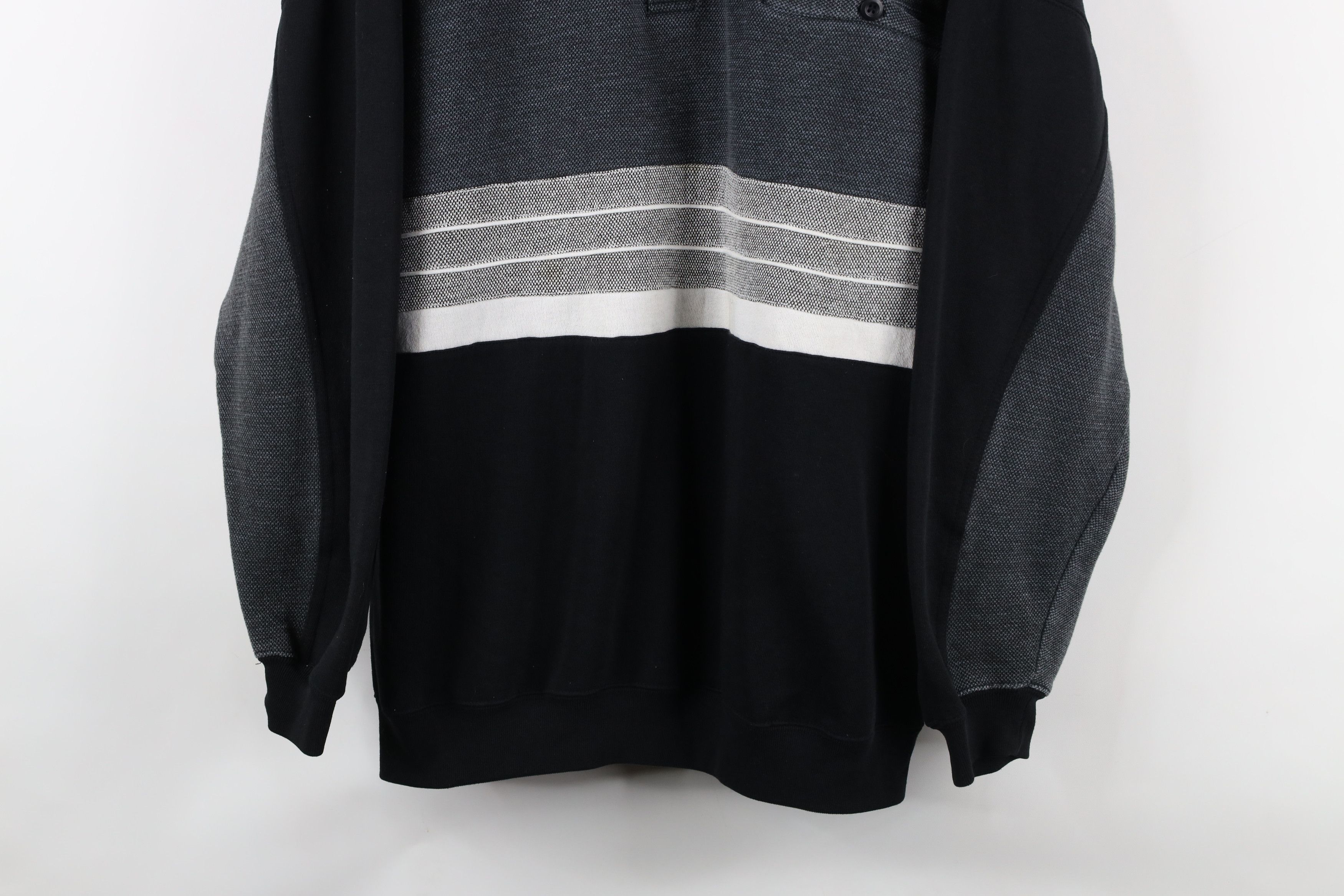 Vintage Vintage 90s Streetwear Block Collared Pullover Sweatshirt Size US XL / EU 56 / 4 - 3 Thumbnail