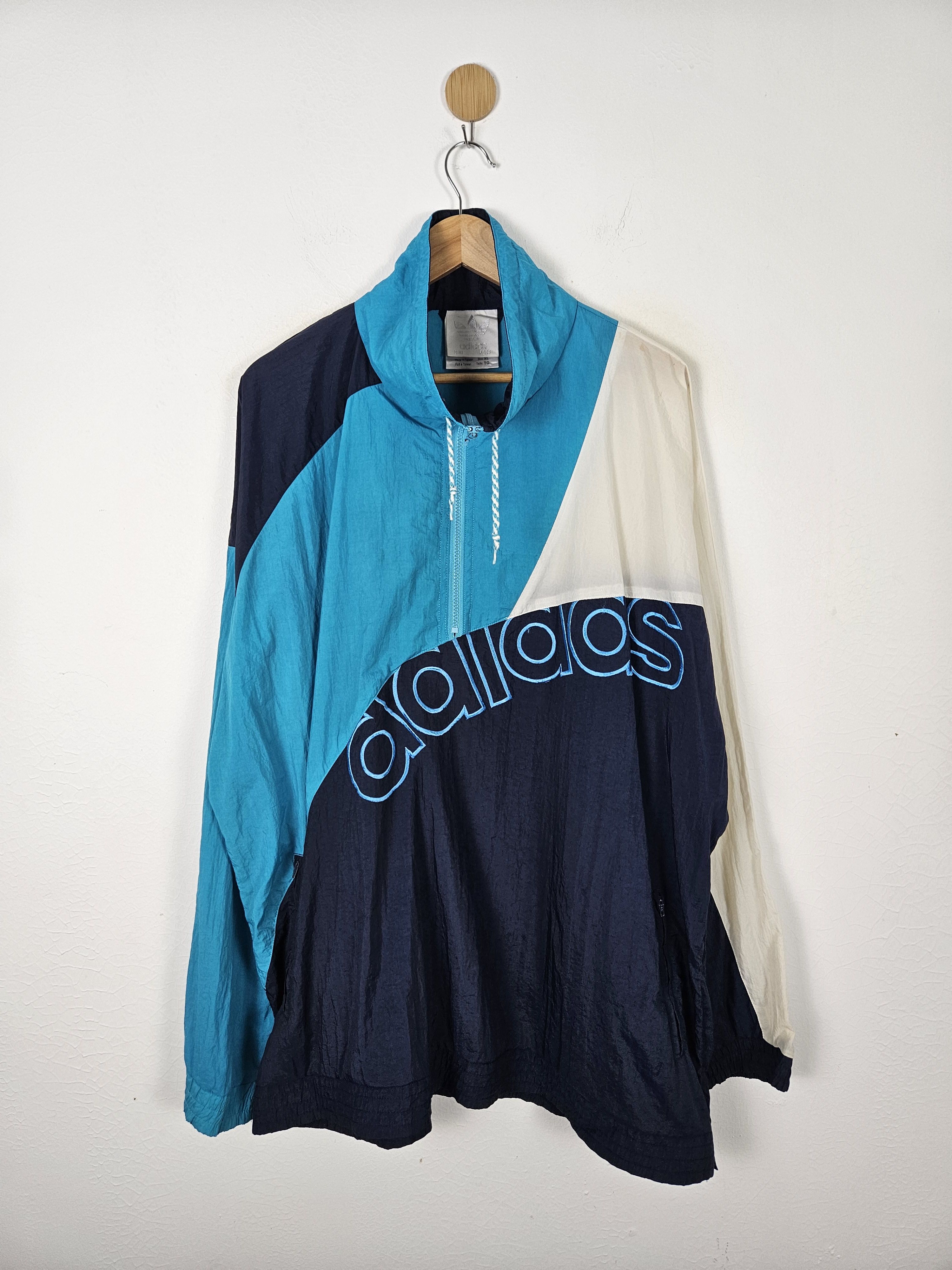 Adidas Trefoil Big Logo Windbreaker Vintage 90s Adidas Big Logo Trefoil  Windbreaker Jacket