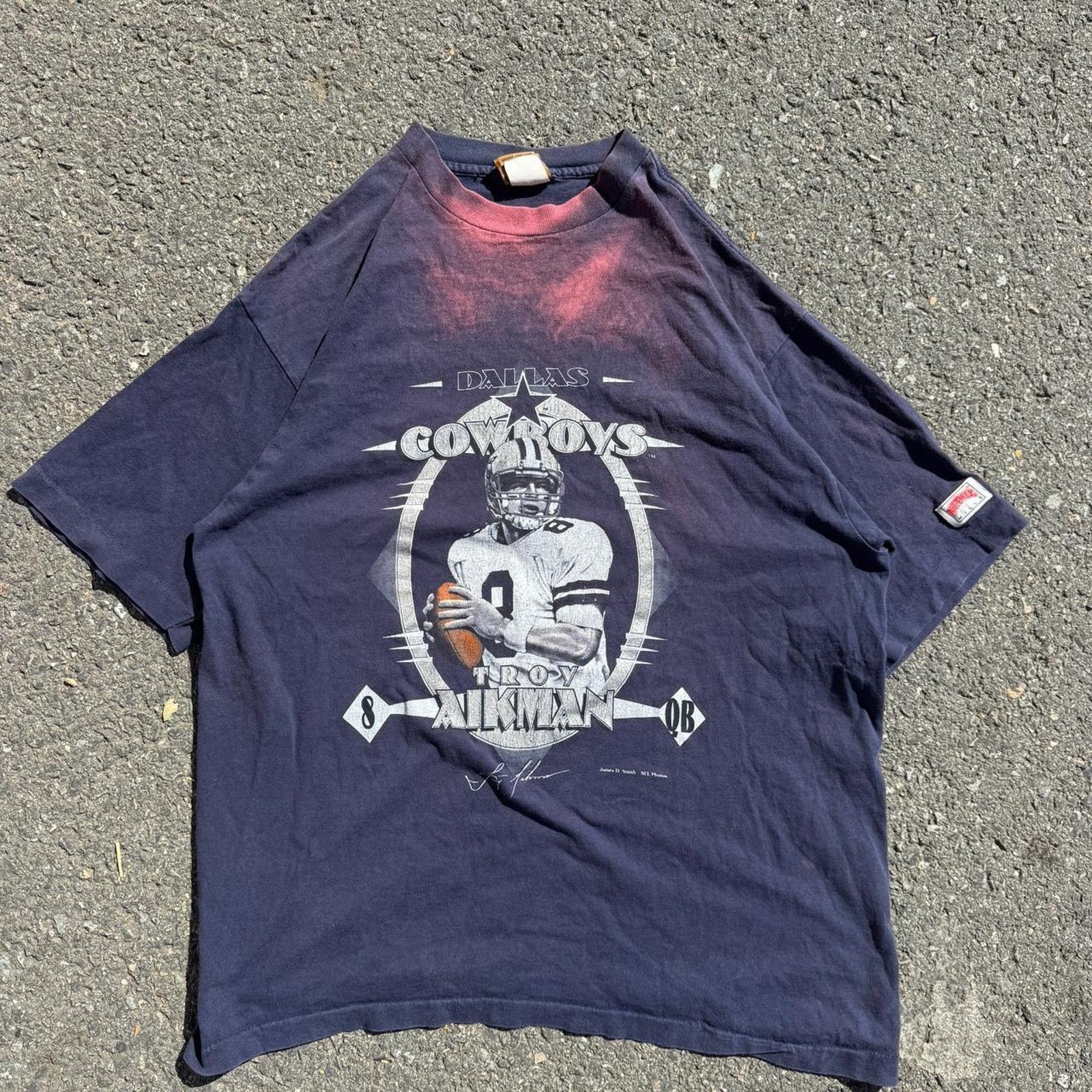Nutmeg Vintage90s Troy Aikman Nutmeg Dallas Cowboys T-Shirt Size XL Size US XL / EU 56 / 4 - 1 Thumbnail