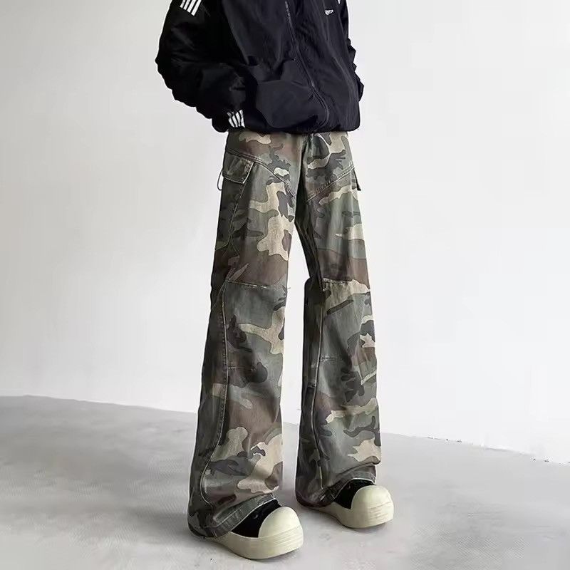 Japanese Brand Cargo Camo Stacked Pants, Wide Leg Pants Size US 29 - 5 Thumbnail