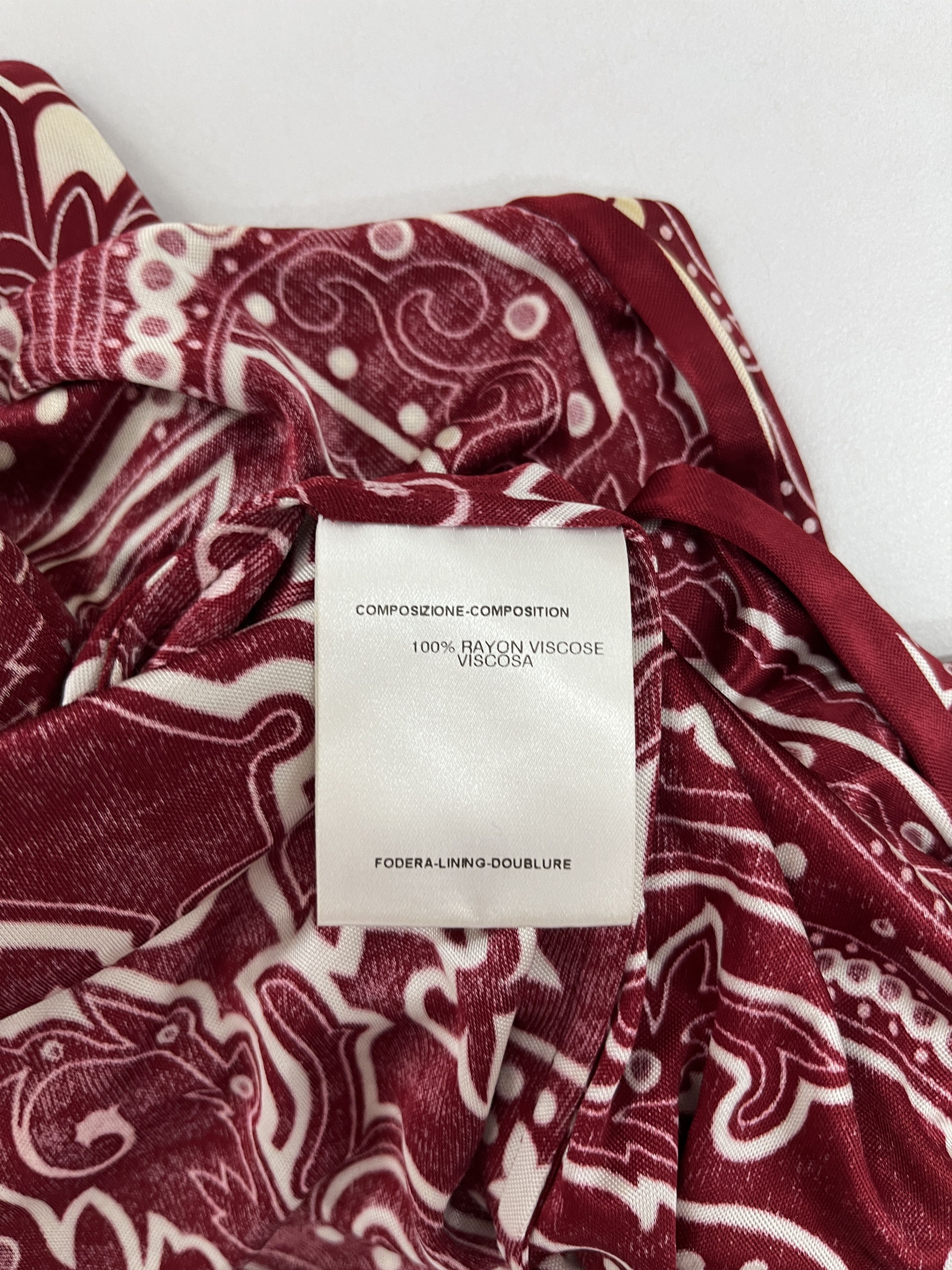Gucci Burgundy Paisley Print Bell Sleeve Blouse Size M / US 6-8 / IT 42-44 - 6 Thumbnail