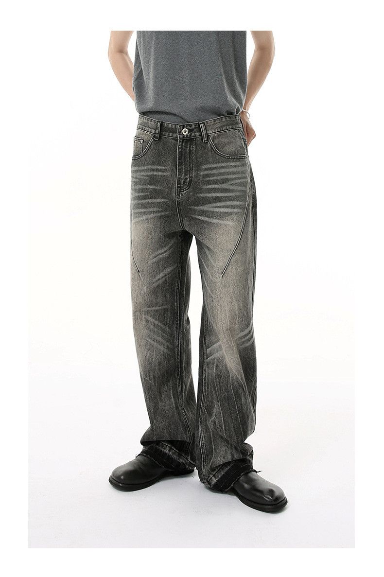 Japanese Brand × Jean Washed whisker wide-leg casual scimitar jeans Size US 34 / EU 50 - 3 Thumbnail
