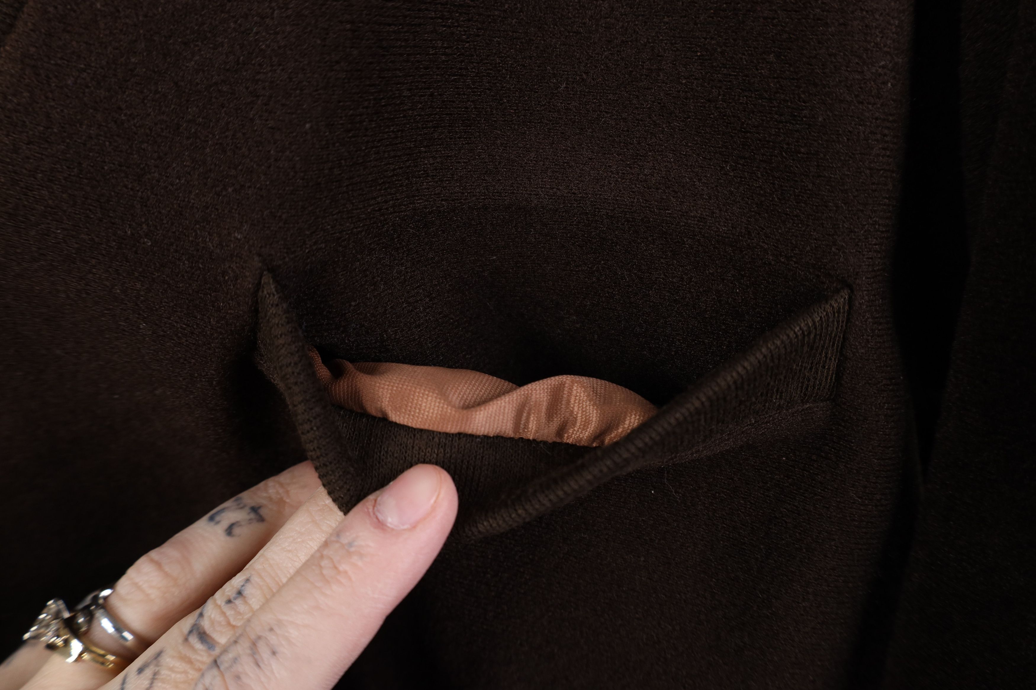 Lee Vintage 70s Lee Blank Velour Fleece V-Neck Sweater Brown USA Size US M / EU 48-50 / 2 - 4 Thumbnail