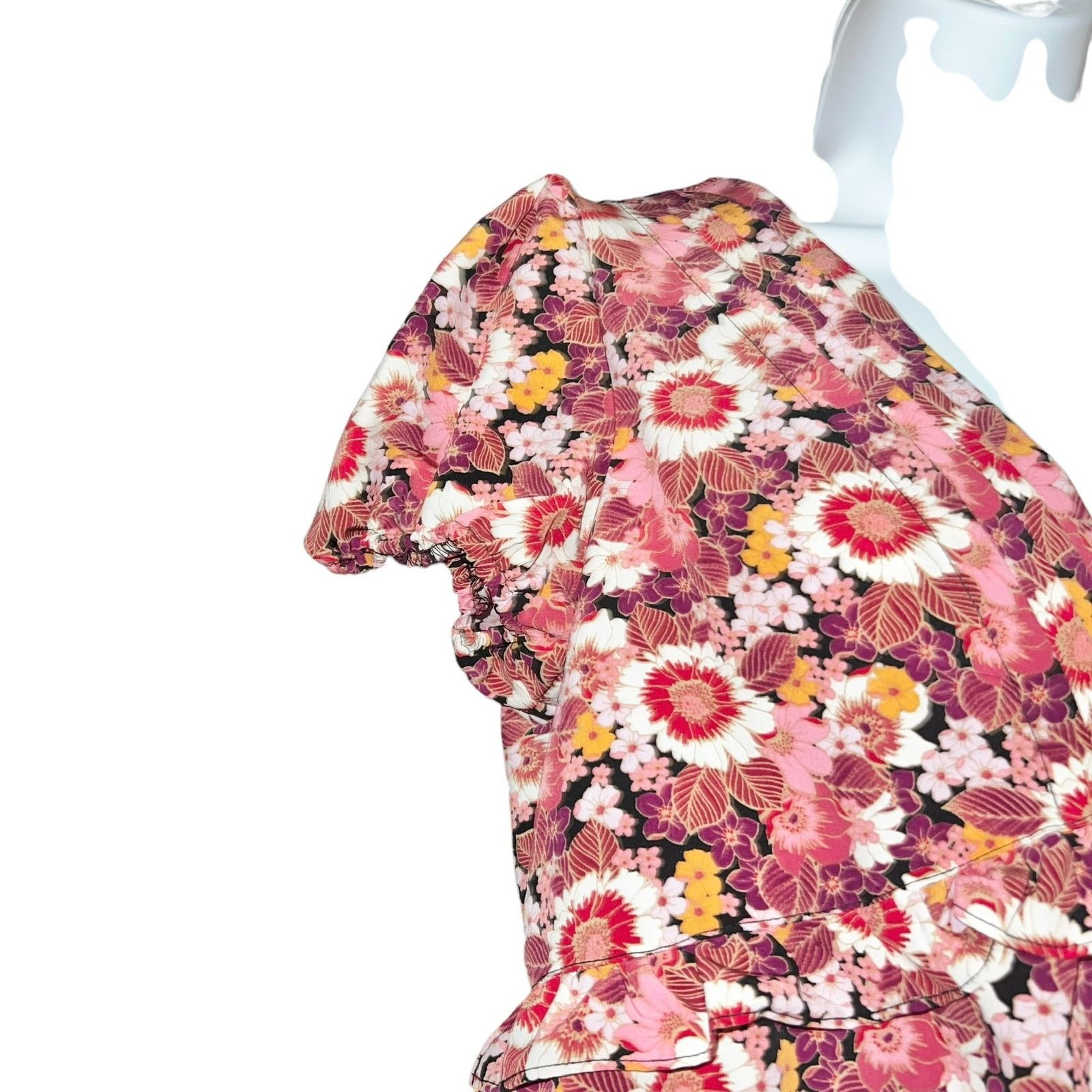 Other As U Wish Juniors' Puff Sleeve Floral Ruffled Dress MED NWT. Size M / US 6-8 / IT 42-44 - 7 Thumbnail