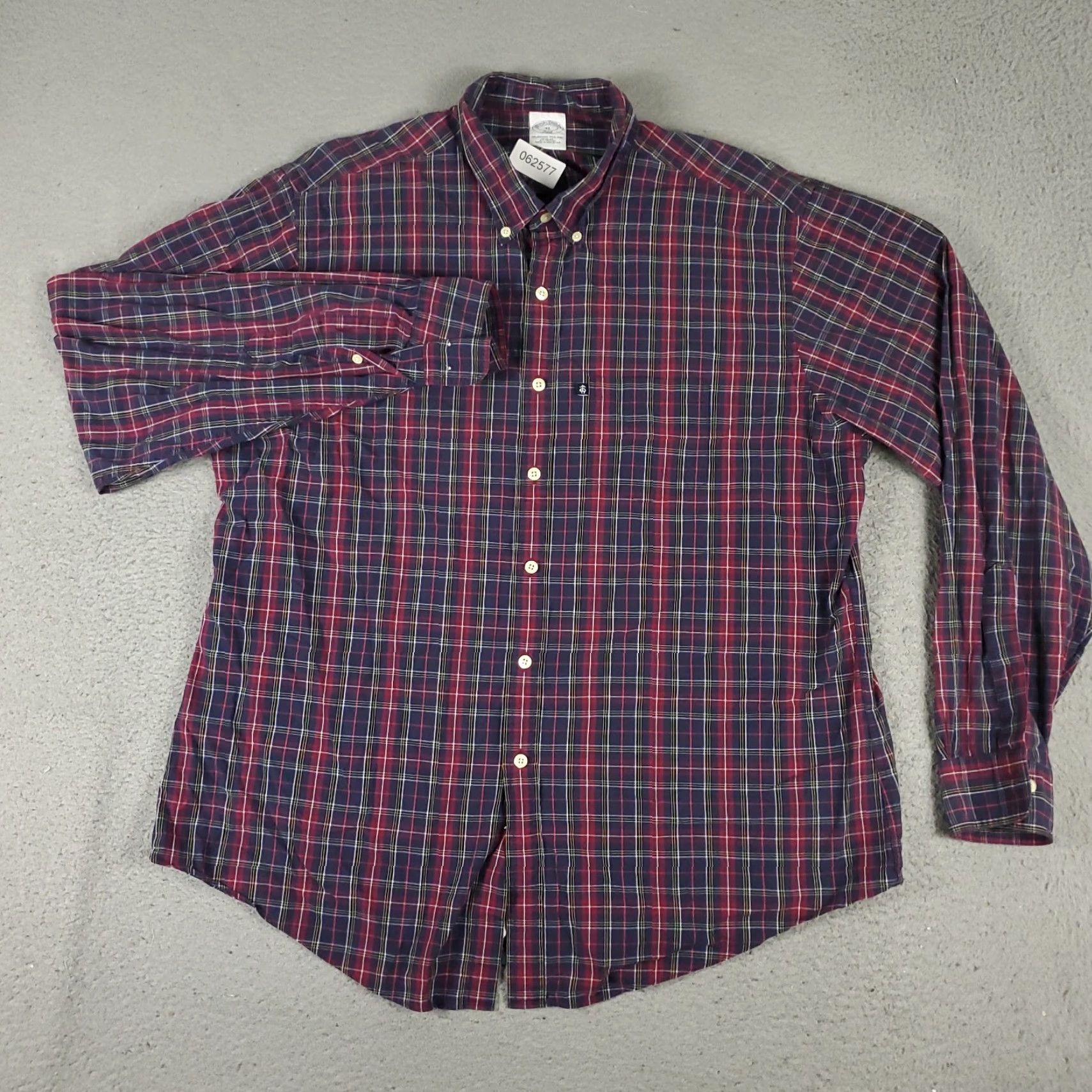Brooks Brothers VINTAGE Brooks Brothers Shirt Mens XL Red Plaid Slim Fit Button Up Long Sleeve Size US XL / EU 56 / 4 - 2 Thumbnail