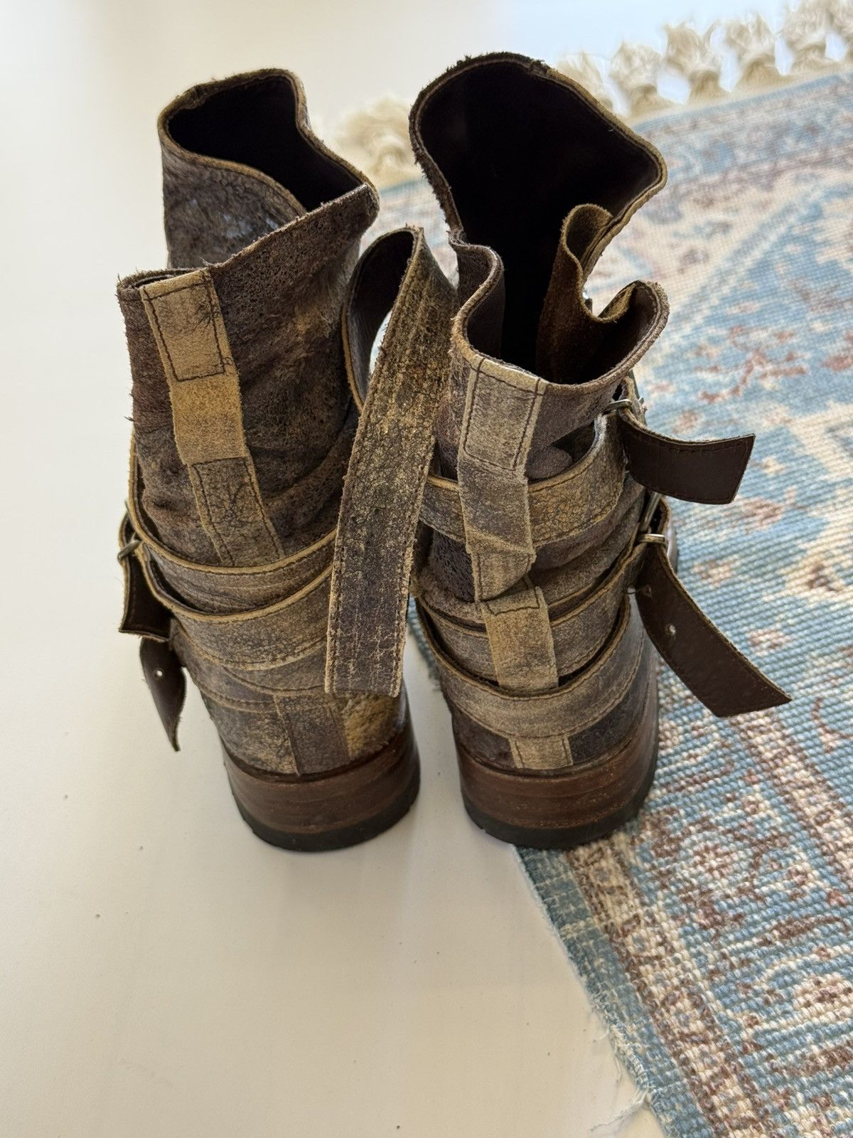 Sendra Sendra Distressed Leather Biker Boots Size 38 Size US 8 / IT 38 - 5 Thumbnail