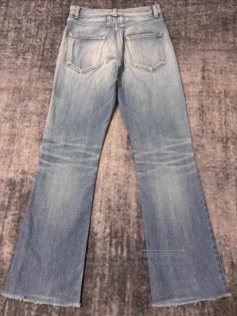 Saint Laurent Paris Saint Laurent Paris Light Blue Frayed Slashed Flared Jeans Size 25" / US 0 / IT 36 - 2 Thumbnail