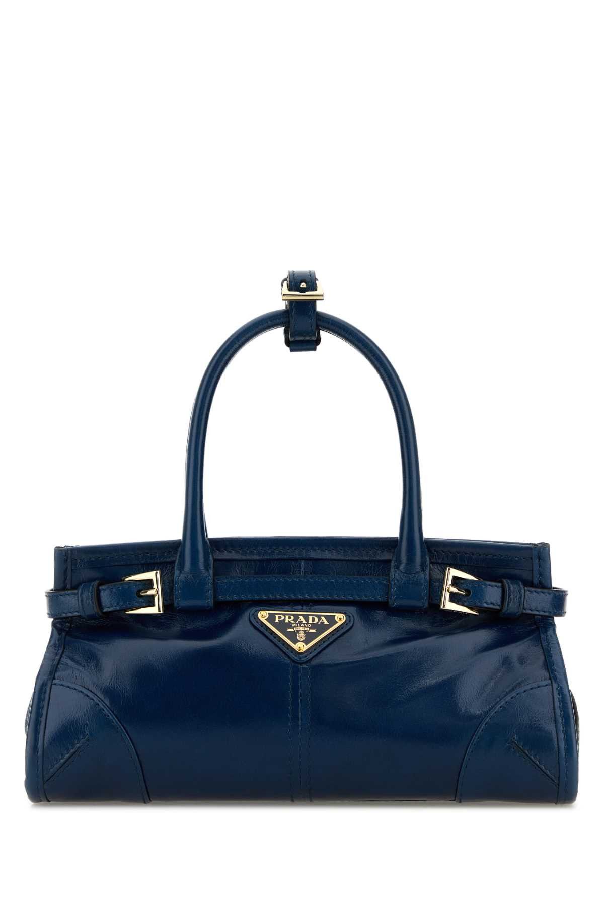 Prada Blue Leather Mini Prada Bonnie Handbag Size ONE SIZE - 1 Thumbnail