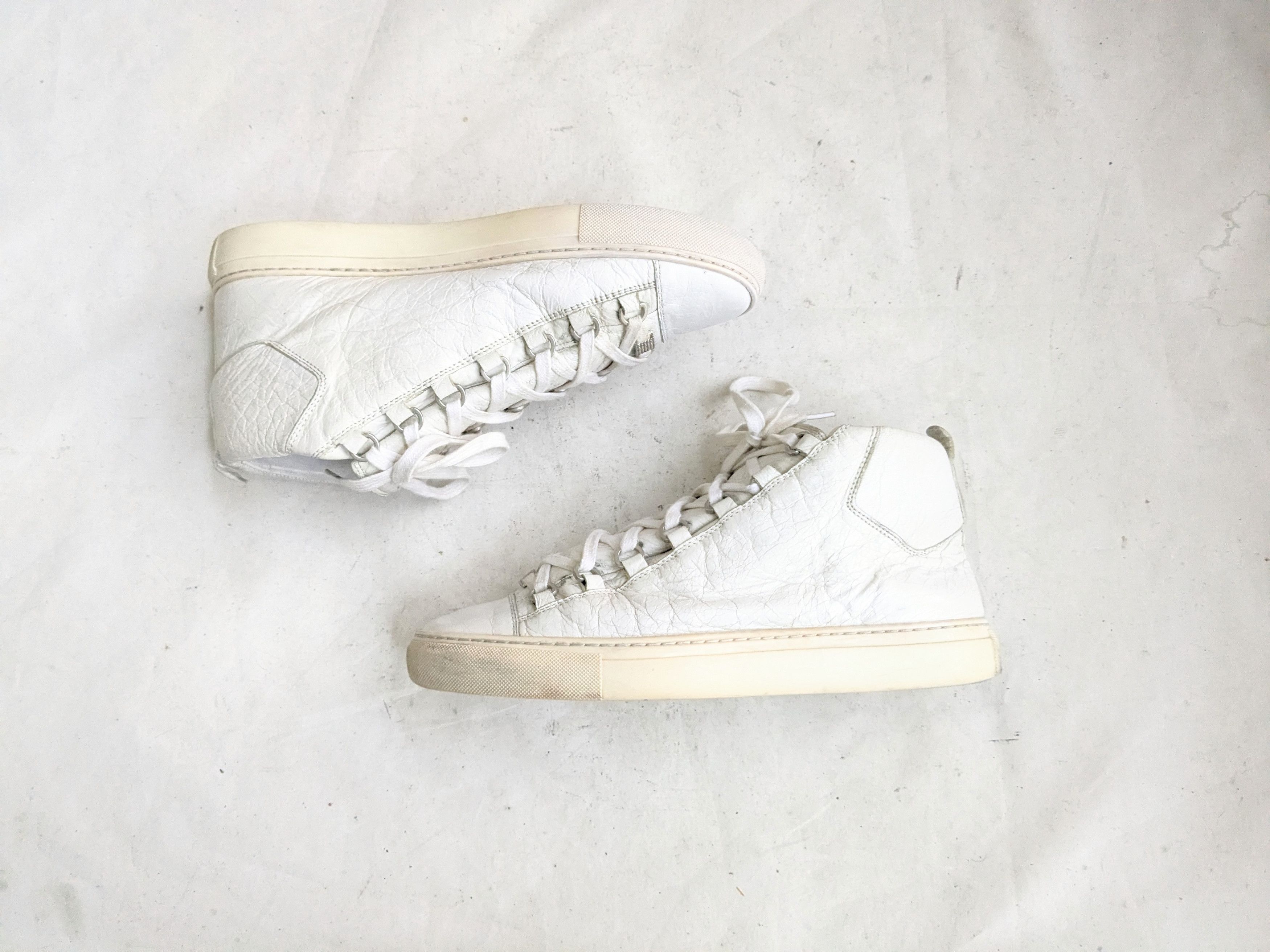 Balenciaga Balenciaga Arena White 9 Leather High Tops Size US 9 / EU 42 - 1 Thumbnail