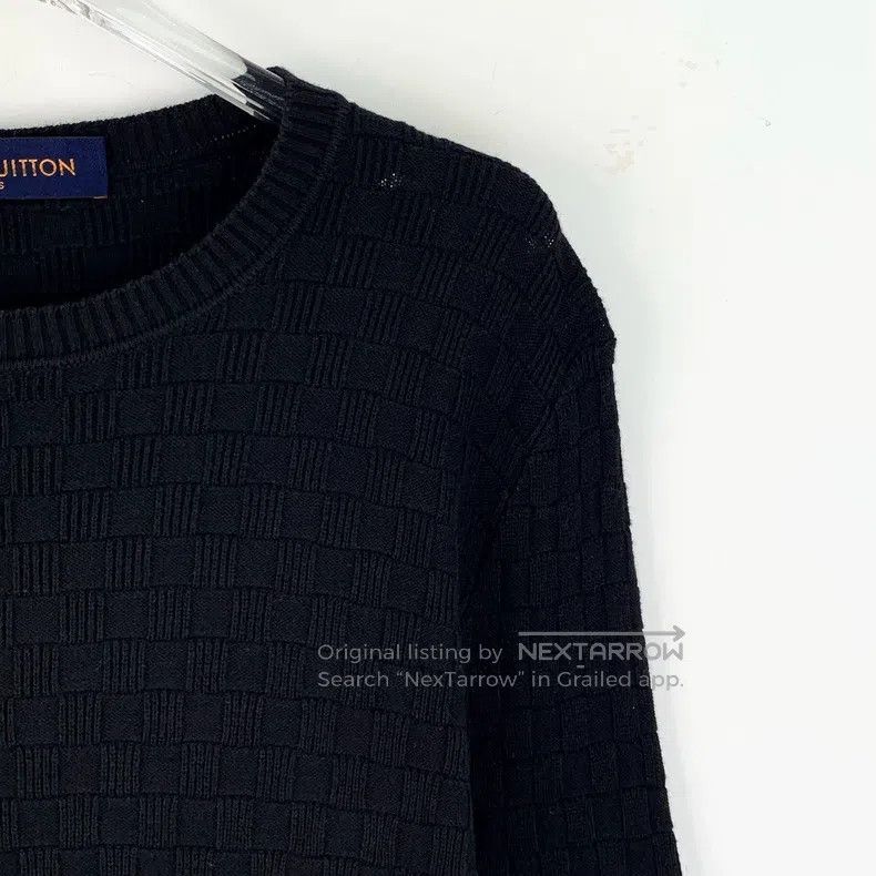 Louis Vuitton Louis Vuitton Black checkerboard cotton crewneck long-slee Size US XS / EU 42 / 0 - 3 Thumbnail
