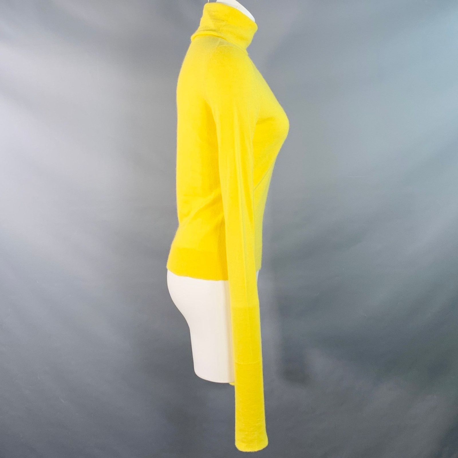 Sies Marjan Size XS Yellow Alpaca Cashmere Knit Turtleneck Pullover Size XS / US 0-2 / IT 36-38 - 2 Thumbnail