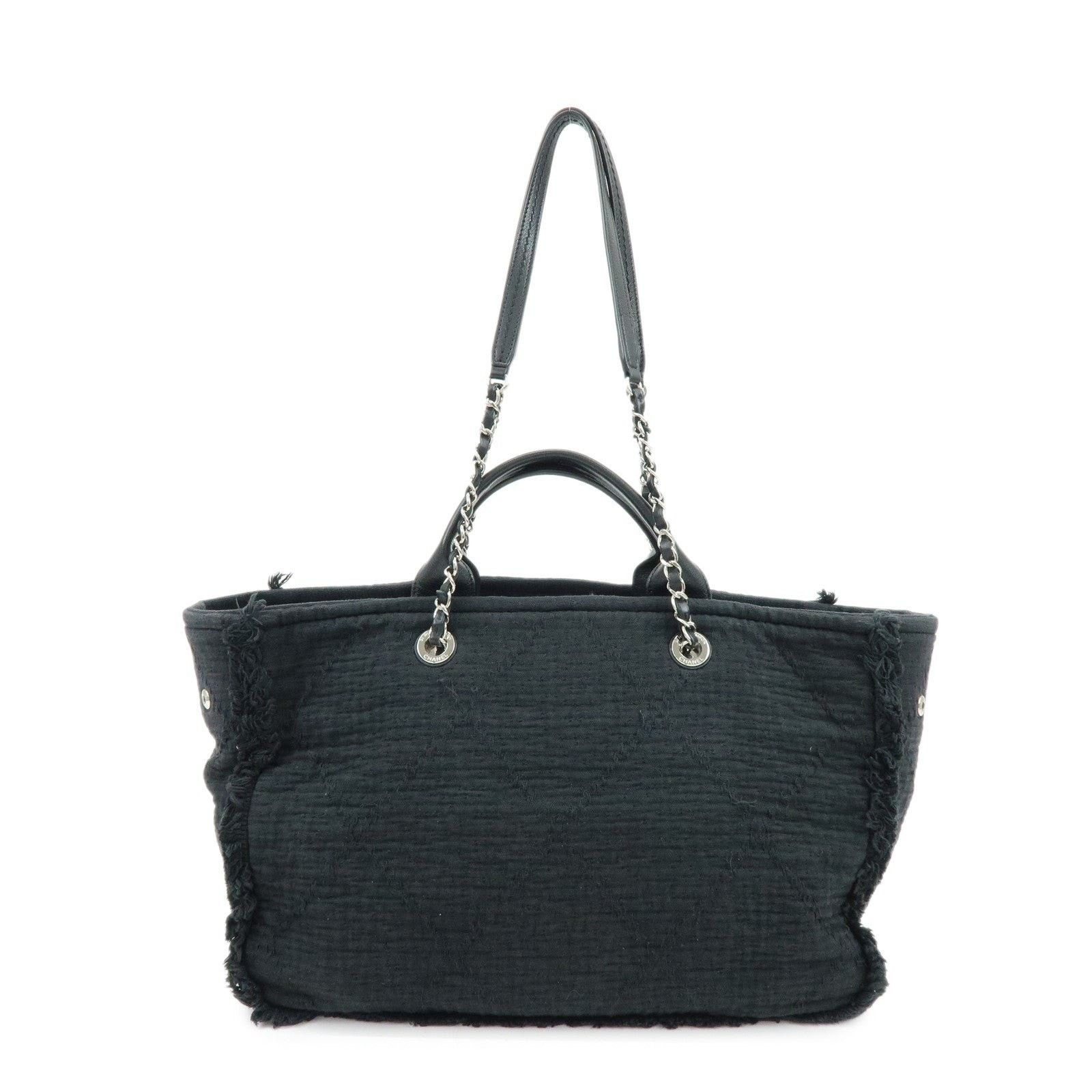 Chanel Chanel Deauville Canvas Tote Black Size ONE SIZE - 1 Thumbnail