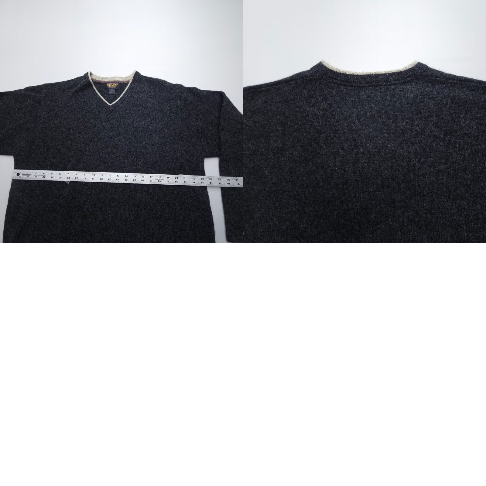 Vintage Woolrich Pullover Sweater Mens L V-Neck Knit Wool Heather Dark Grey 90s USA Casual Vintage Style Shirt Mens Size US L / EU 52-54 / 3 - 8 Thumbnail