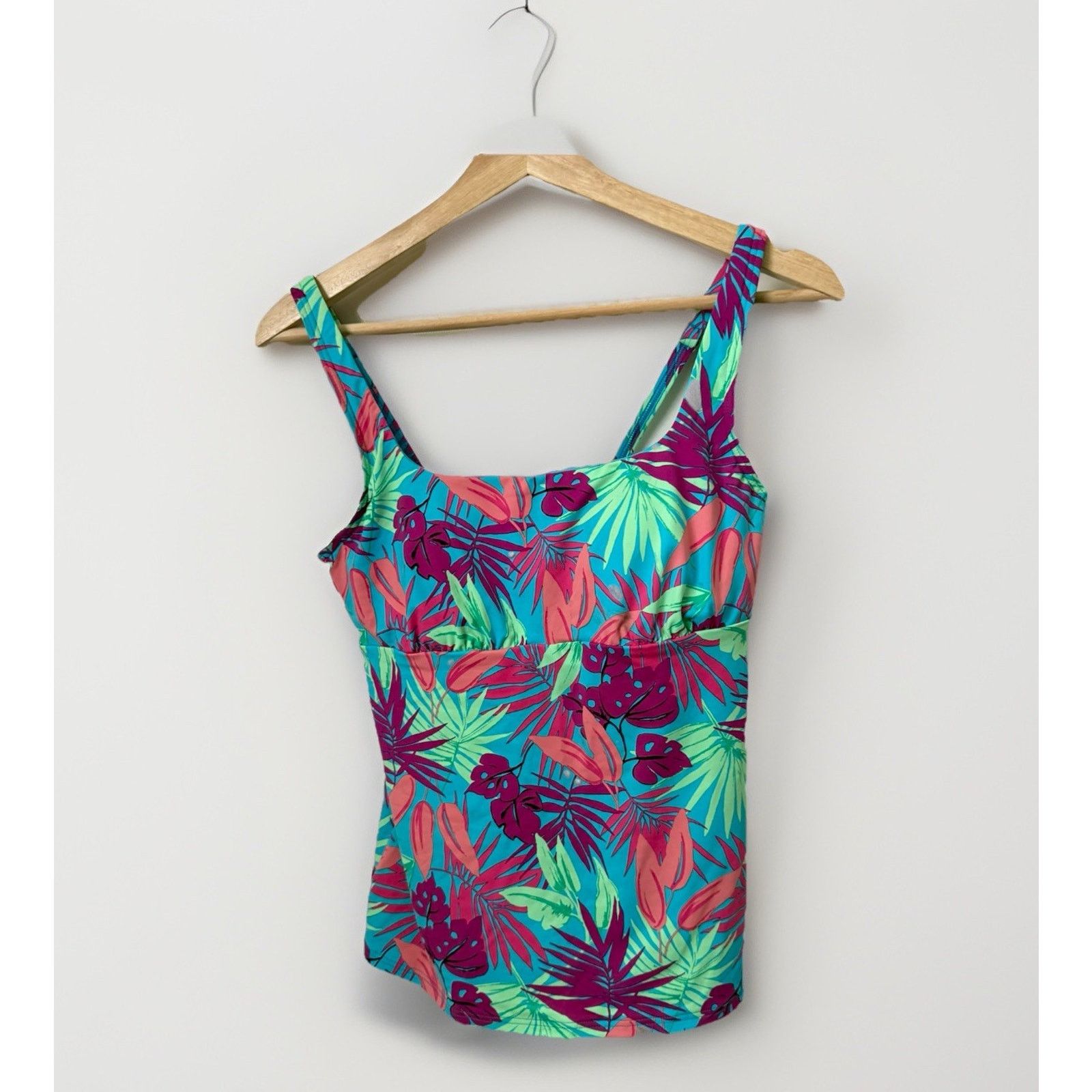 Lands' End Lands End Tropical Palms Wireless Padded Squareneck Tankini Size S / US 4 / IT 40 - 1 Thumbnail
