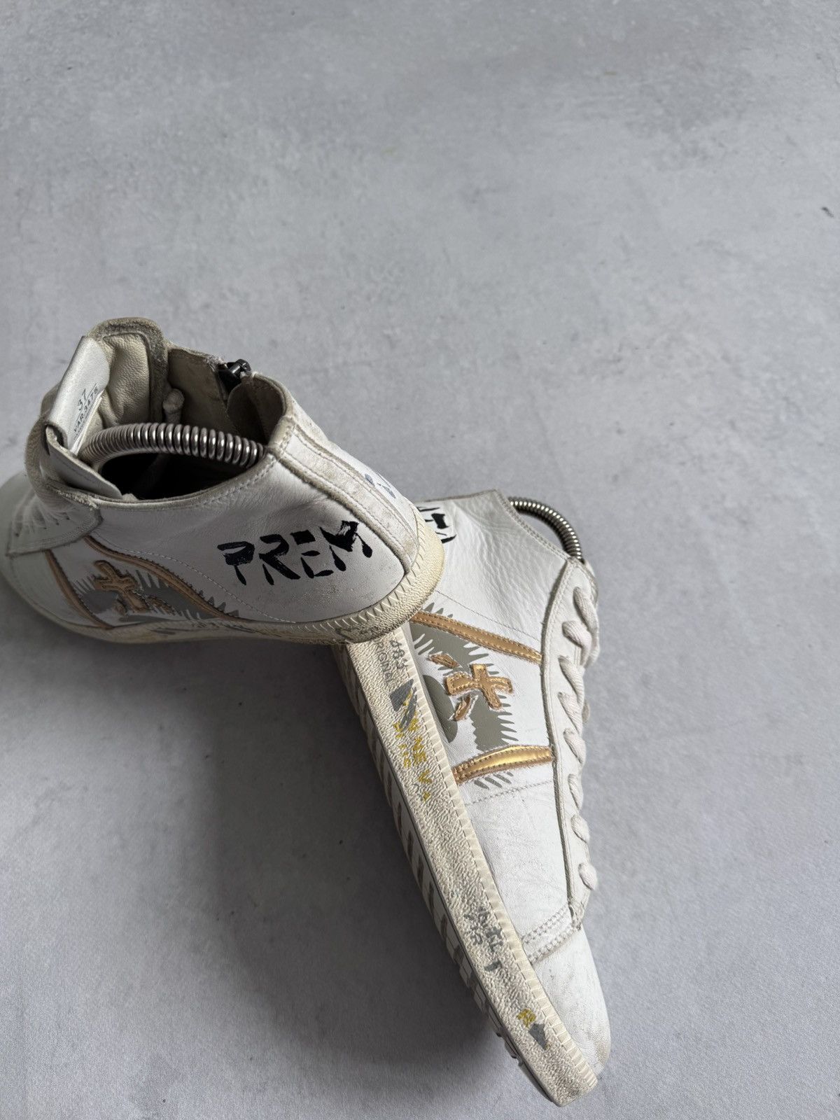Premiata Premiata Tayld Pelle Womens Hi-Top Italy Streetwear Sneakers Size US 7 / IT 37 - 8 Thumbnail
