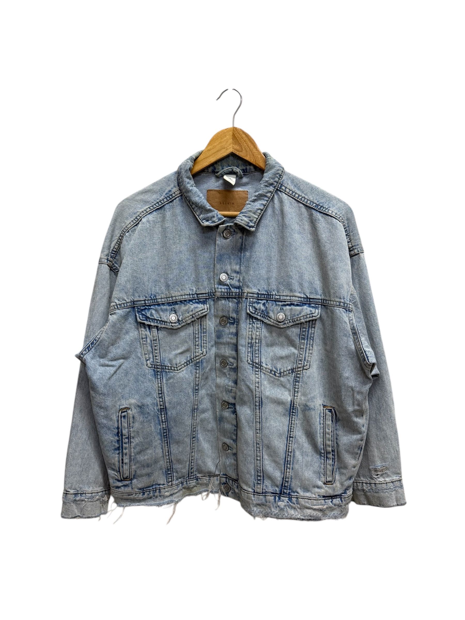 H&M & Denim Distressed Denim Jacket Size US M / EU 48-50 / 2 - 1 Thumbnail