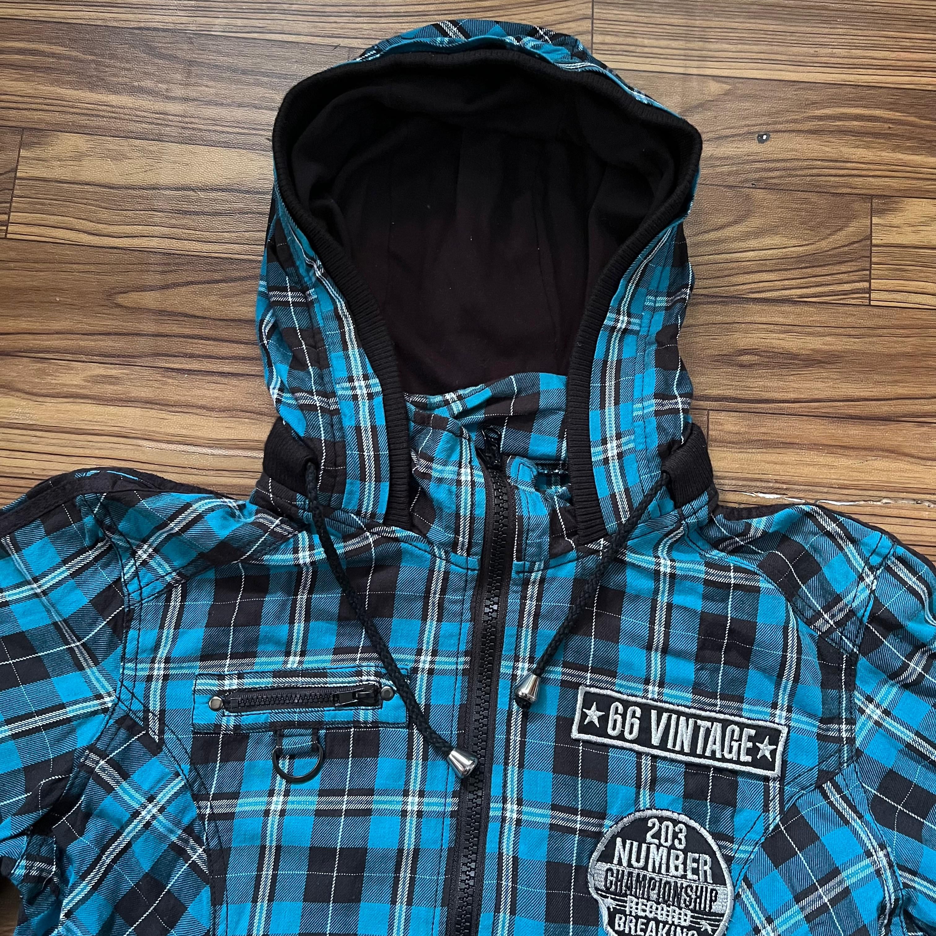 Beauty Beast Y2K Cornflake Ifsixwasnine Plaid Short Sleeve Hoodie Size US L / EU 52-54 / 3 - 2 Thumbnail