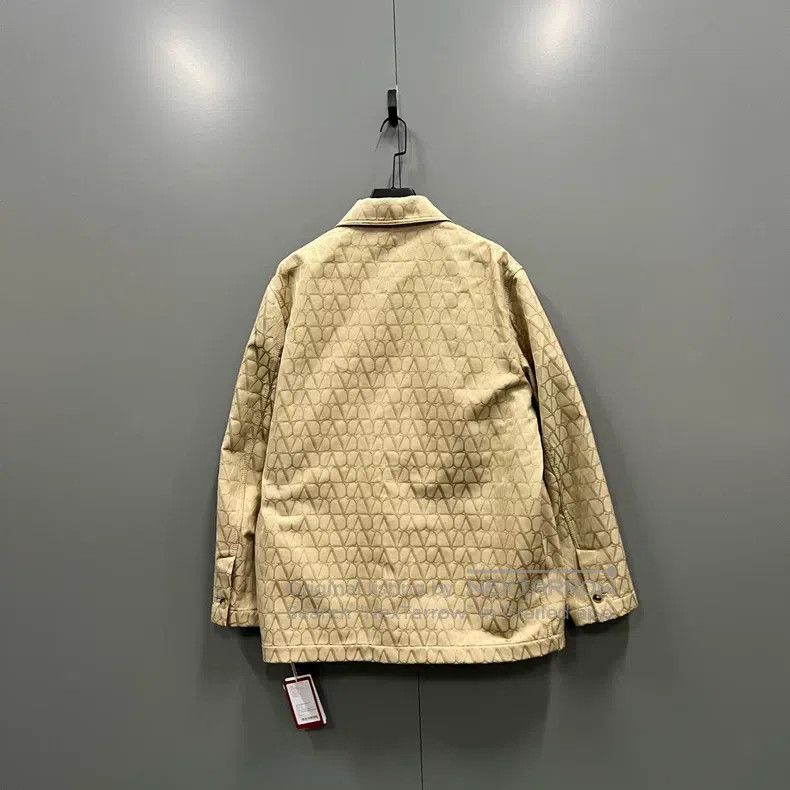 Valentino Valentino Khaki full printed logo jacket Size L / US 10 / IT 46 - 2 Thumbnail