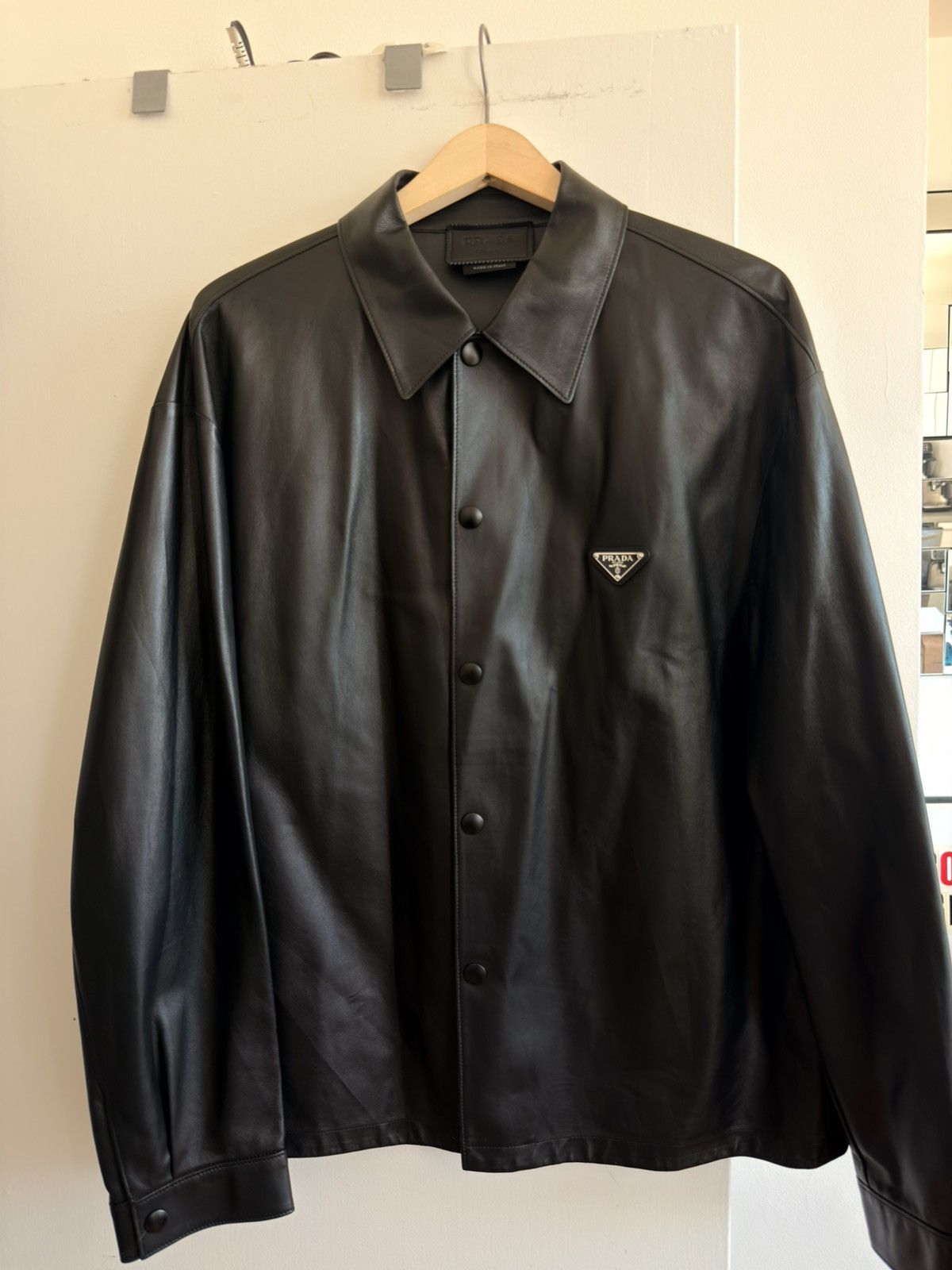 Prada Prada Nappa Leather Shirt Size US M / EU 48-50 / 2 - 6 Thumbnail