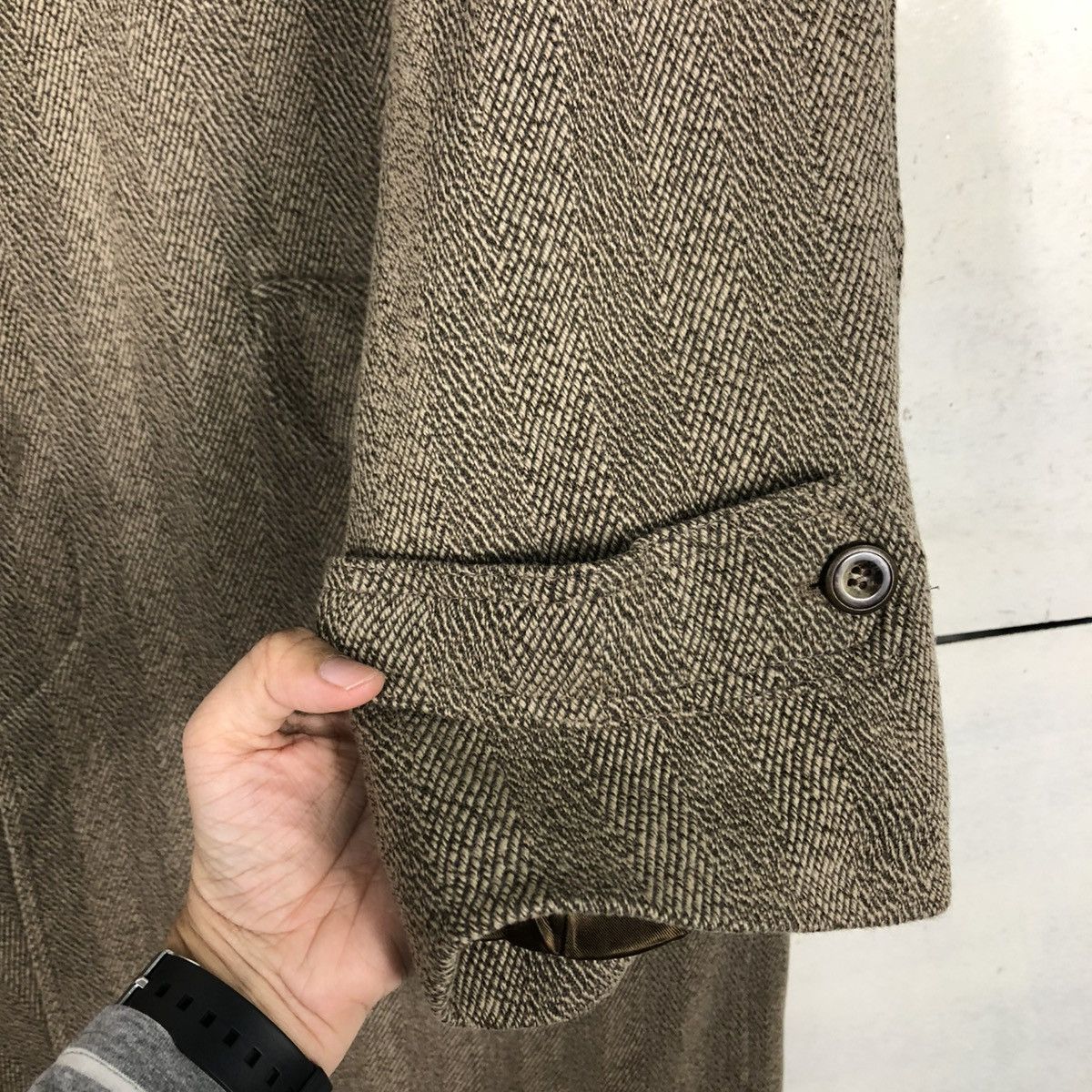 Vintage 🔥RICH BROWN LONG COATS WOOL HERRINGBONE MARTEN’S CASHMERE Size US M / EU 48-50 / 2 - 16 Thumbnail
