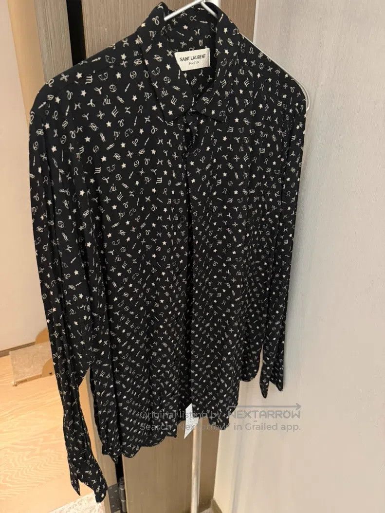 Saint Laurent Paris Saint Laurent Paris Note Print Silk Satin Shirt Jacket Size XS / US 0-2 / IT 36-38 - 3 Thumbnail