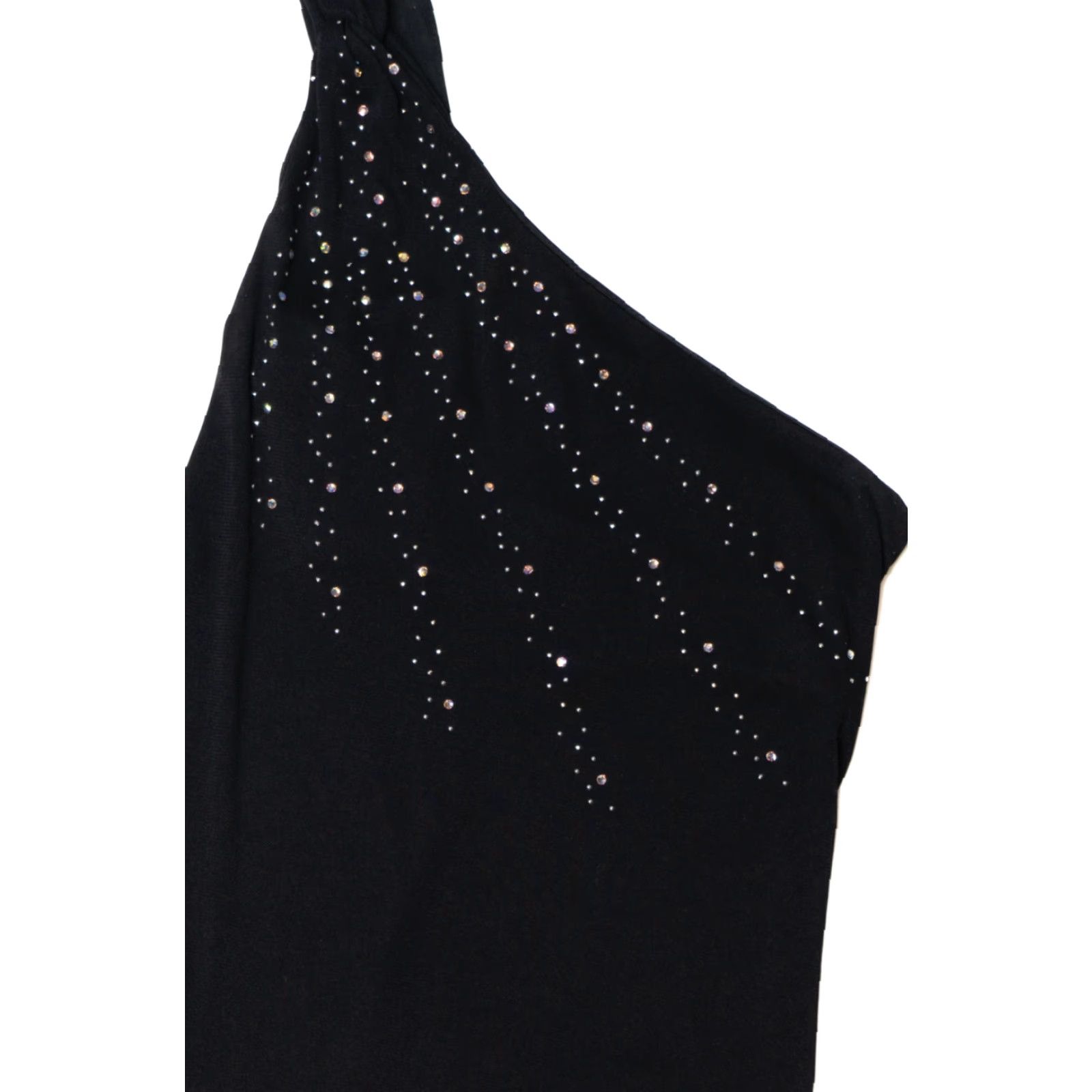 Vintage VINTAGE City Triangles One Shoulder Maxi Dress Bedazzled Black Medium Dress Size M / US 6-8 / IT 42-44 - 2 Thumbnail