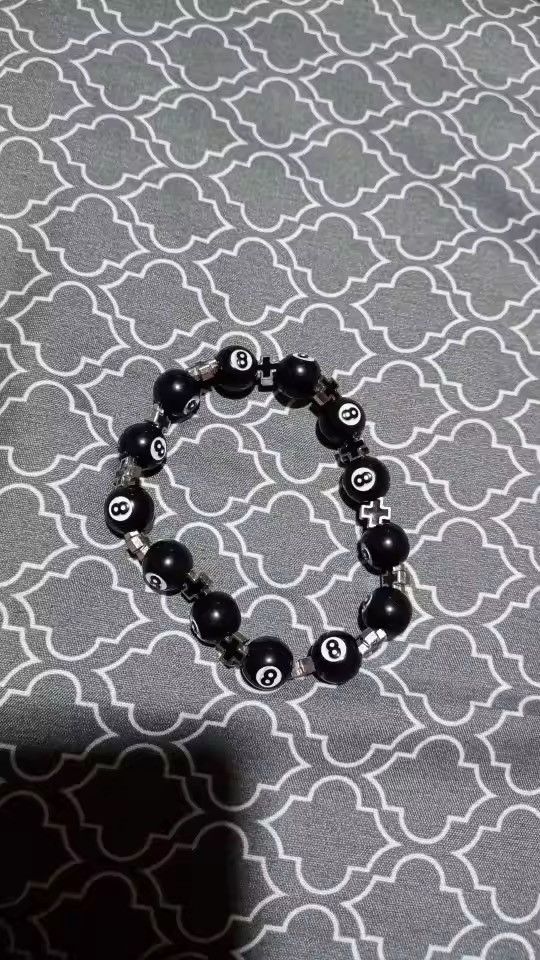 Jewelry Billiard Cross Bead Bracelet Size ONE SIZE - 3 Thumbnail