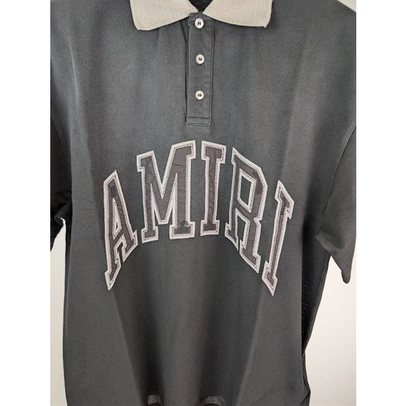 Amiri o1rshd1 Vintage Oversized Short-Sleeved Polo Shirt in Black Size US L / EU 52-54 / 3 - 8 Thumbnail