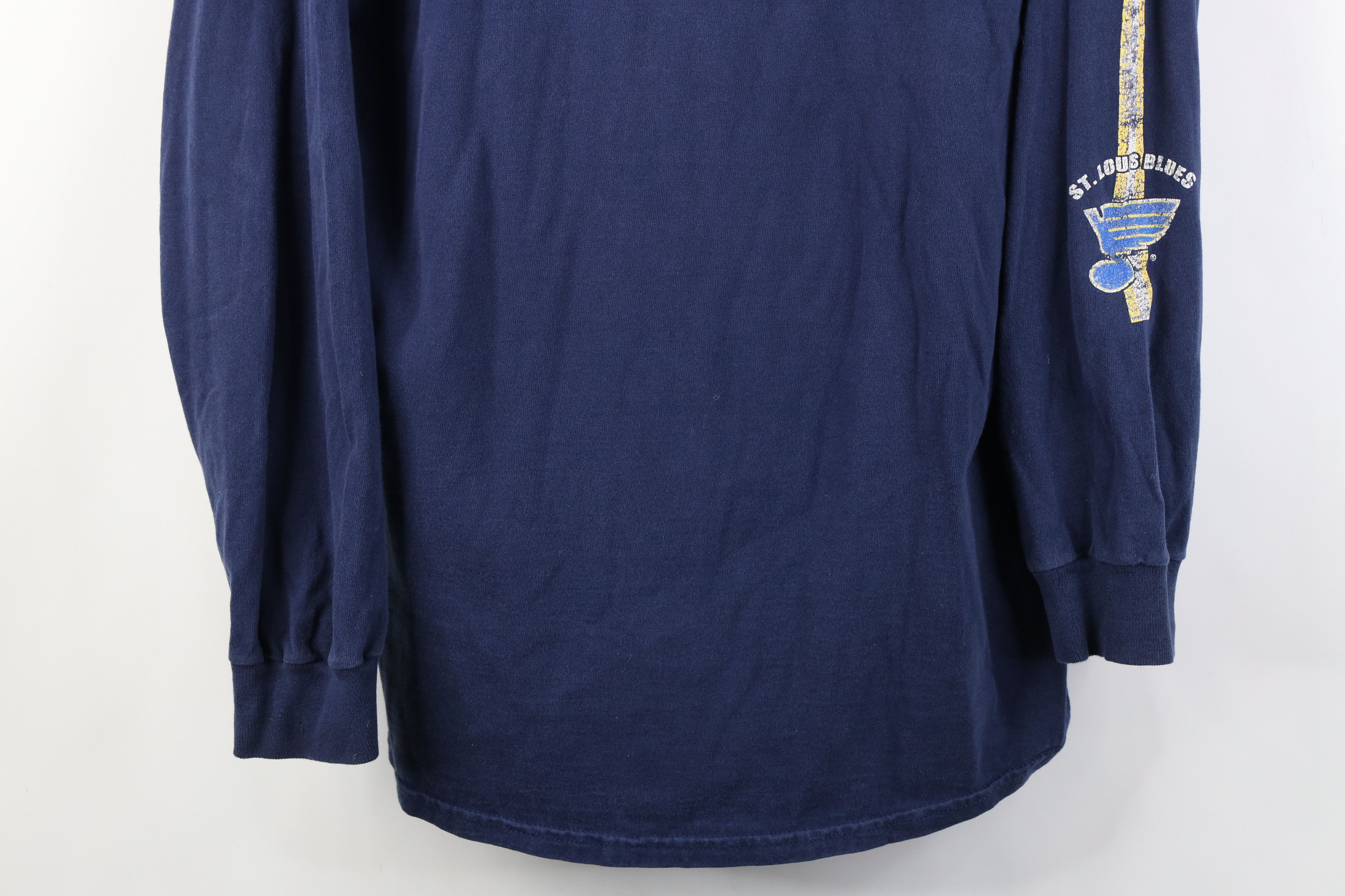 Vintage Vintage 90s St Louis Blues Hockey Long Sleeve T-Shirt Blue Size US L / EU 52-54 / 3 - 3 Thumbnail
