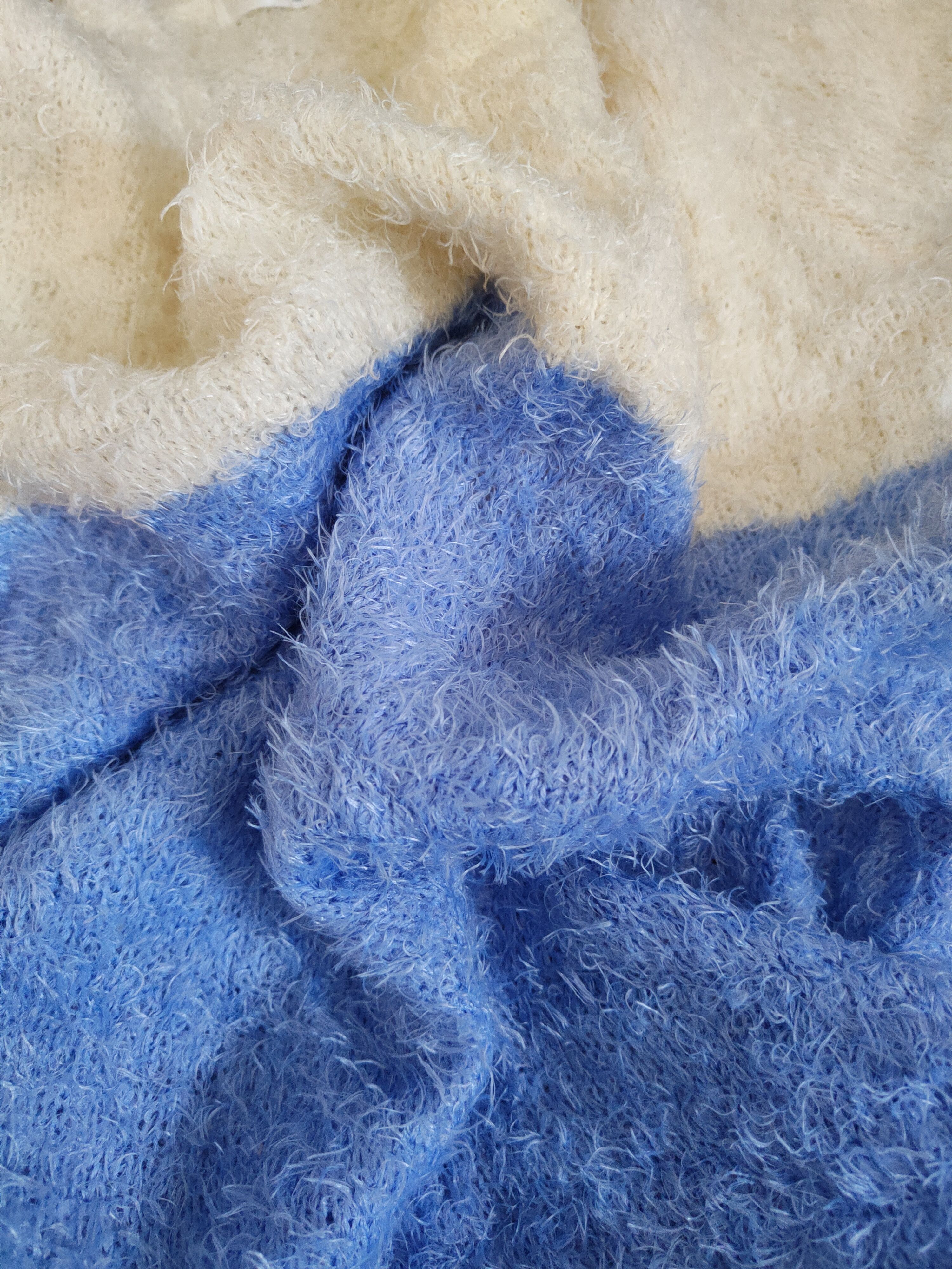 Japanese Brand × Vintage Vintage Cinema Club Cream Blue Fur Mohair Knitwear Size M / US 6-8 / IT 42-44 - 10 Thumbnail