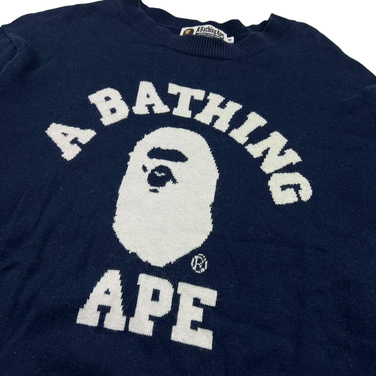 Bape Bape Ape Head Knit Navy & White - Medium Size US M / EU 48-50 / 2 - 2 Thumbnail