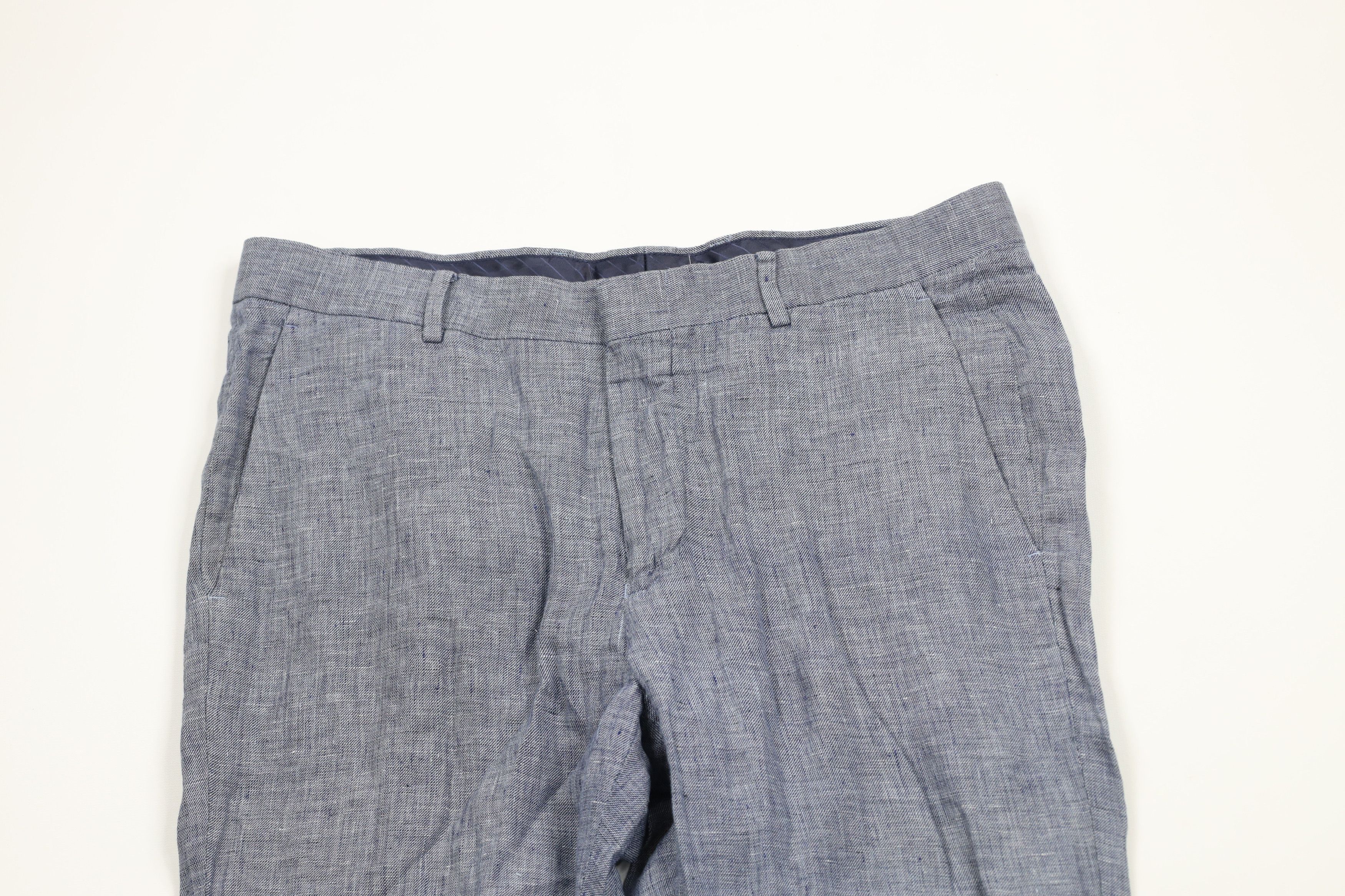 Vintage Vintage Streetwear Irish Linen Chambray Chino Pants Blue Size US 34 / EU 50 - 2 Thumbnail