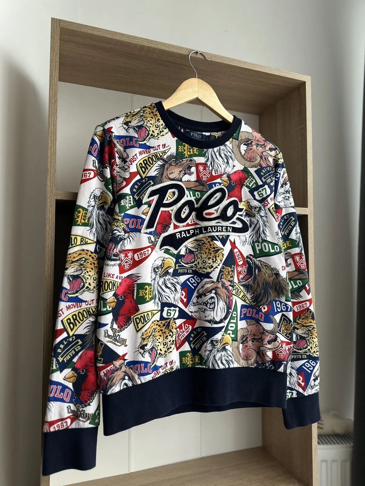 Polo Ralph Lauren × Vintage Vintage PRL Sweatshirt Navy Polo Ralph Lauren Over Logo Size US S / EU 44-46 / 1 - 4 Thumbnail