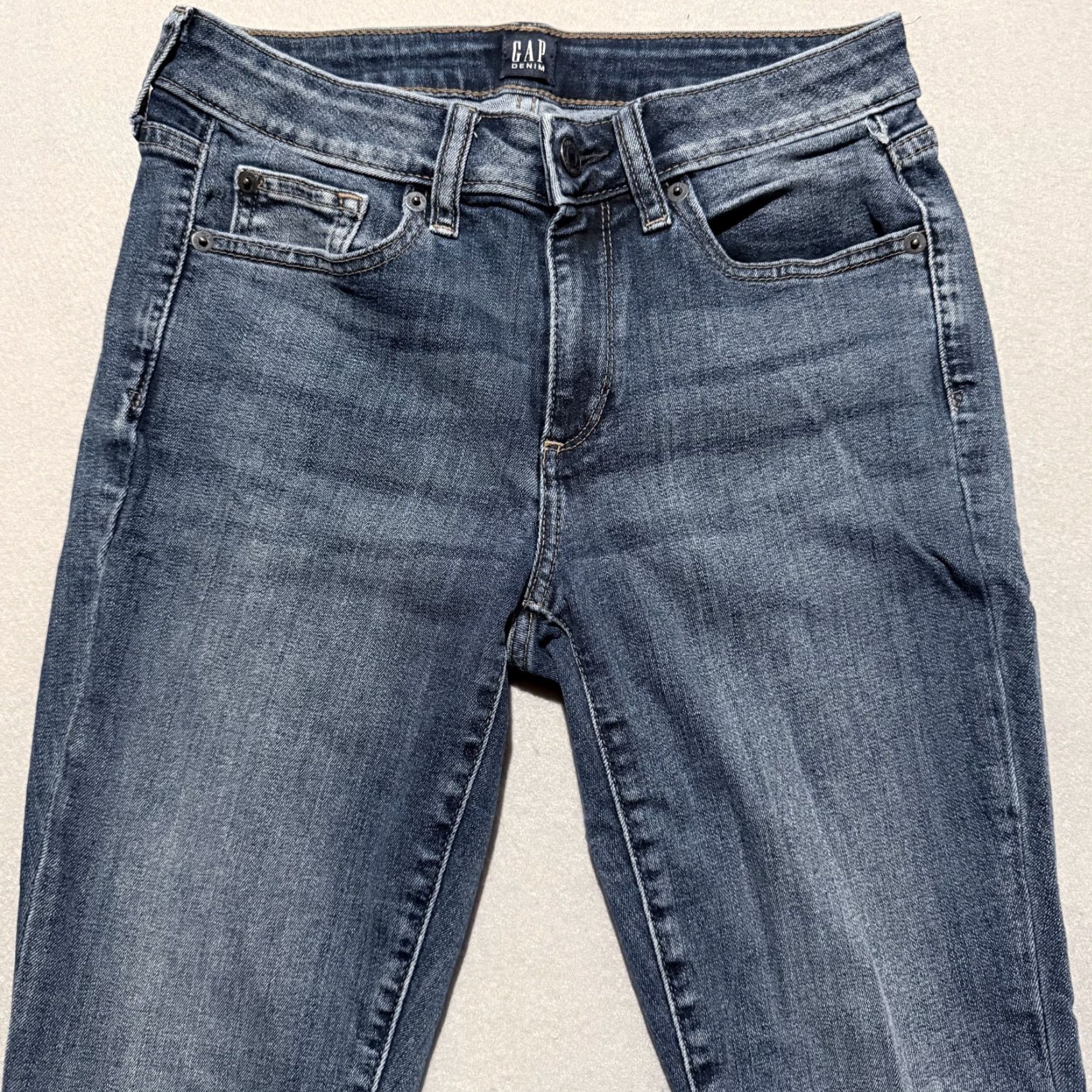 Gap Gap Jeans Women's Blue Denim Stretch Low Rise Skinny 27 Jeans - 27, Slim, 5-Pocket, Regular, Cotton, Gap Size 27" / US 4 / IT 40 - 3 Thumbnail