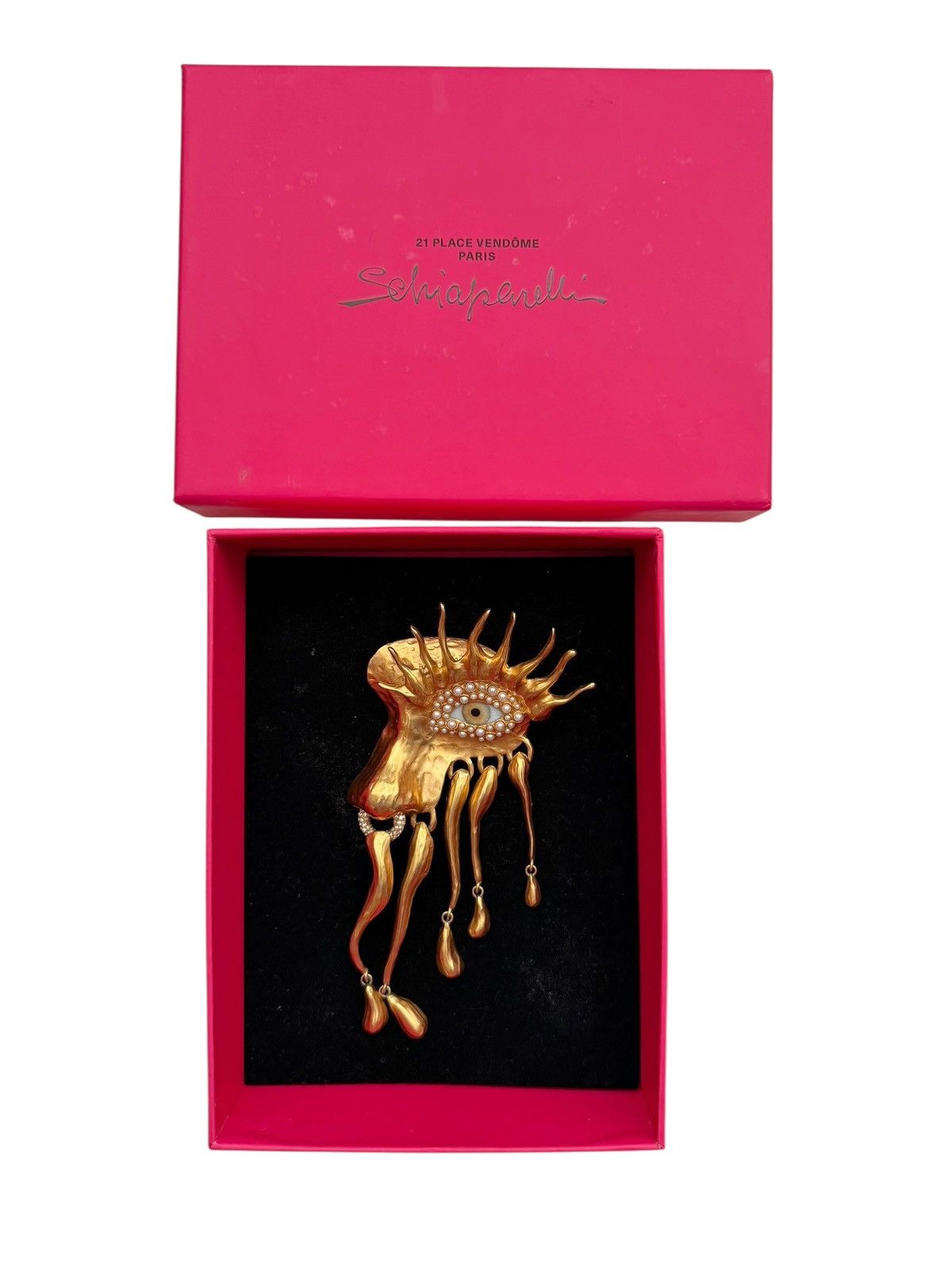 Other Schiaparelli Gold Gilded Eye Visage Pin Brooch Size ONE SIZE - 2 Thumbnail